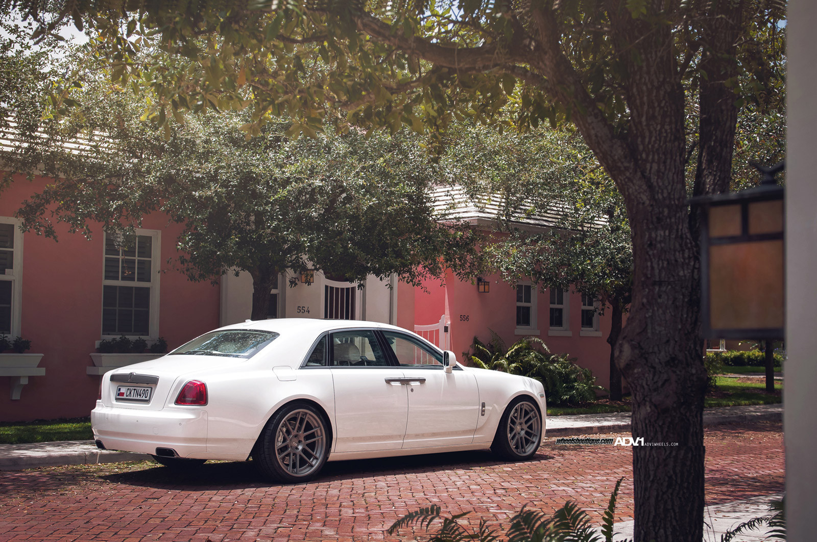 Custom Red Taillights on White Rolls Royce Ghost - Photo by ADV.1