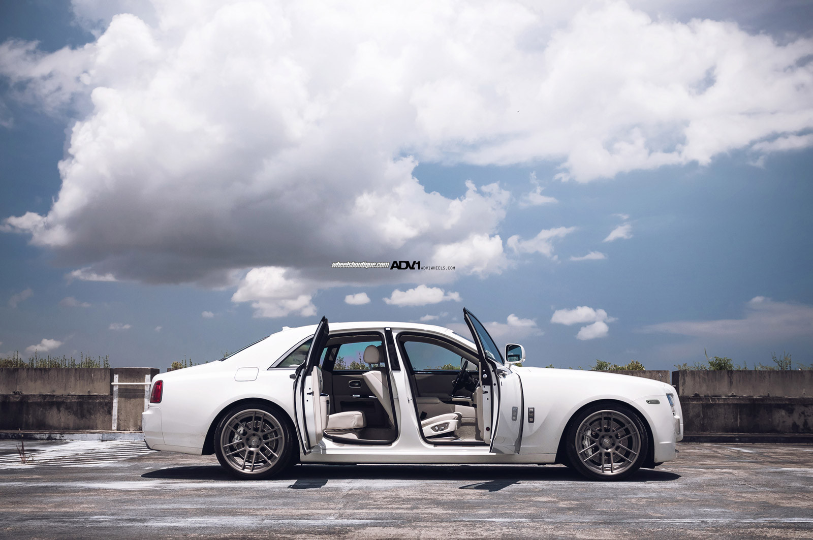 White Rolls Royce Ghost with Custom Doors - Photo by ADV.1