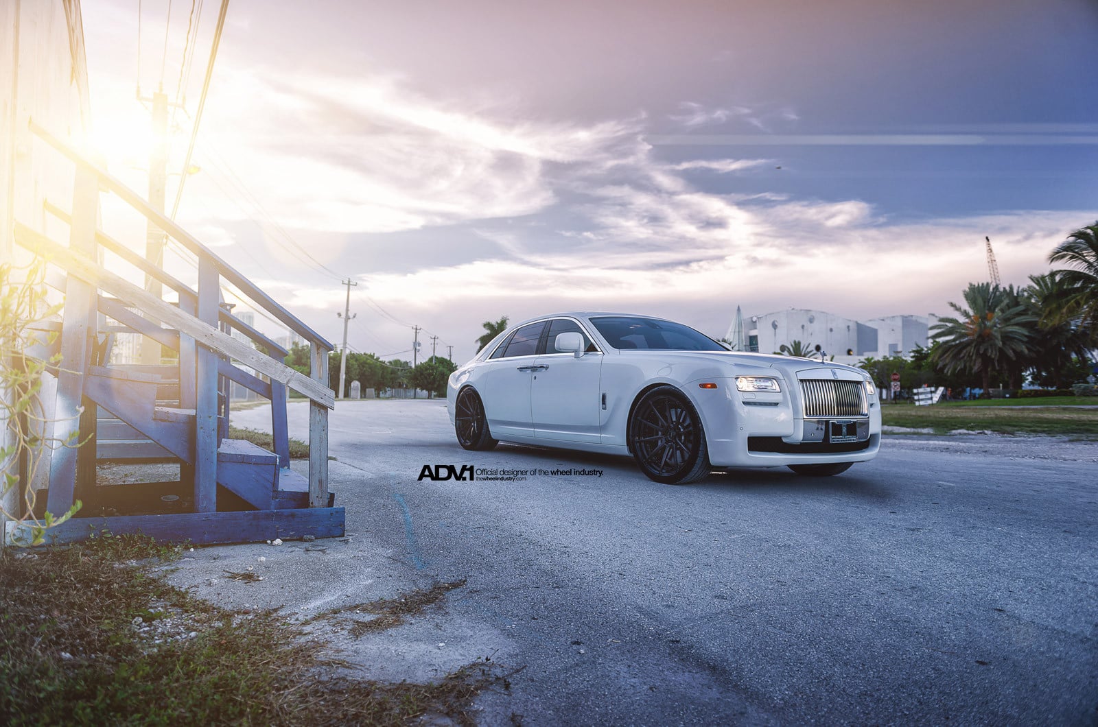 White Rolls Royce Ghost with Aftermarket LED Headlights - Photo by ADV.1
