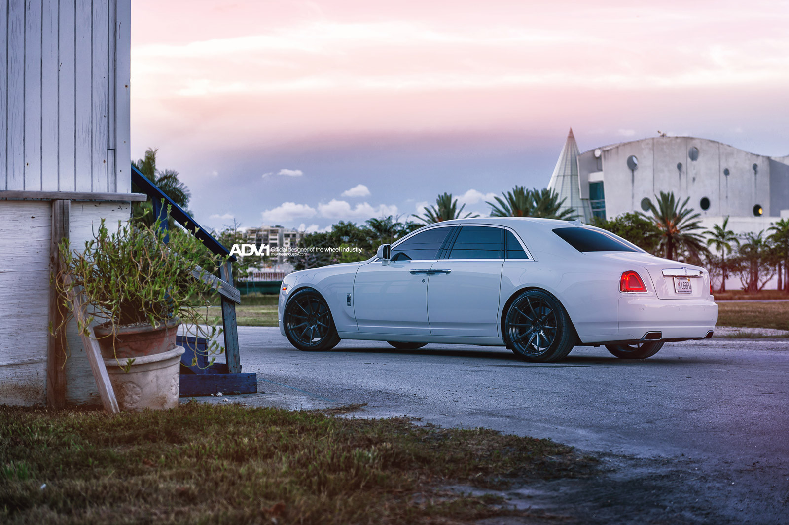 Matte Black ADV10 Wheels on White Rolls Royce Ghost - Photo by ADV.1