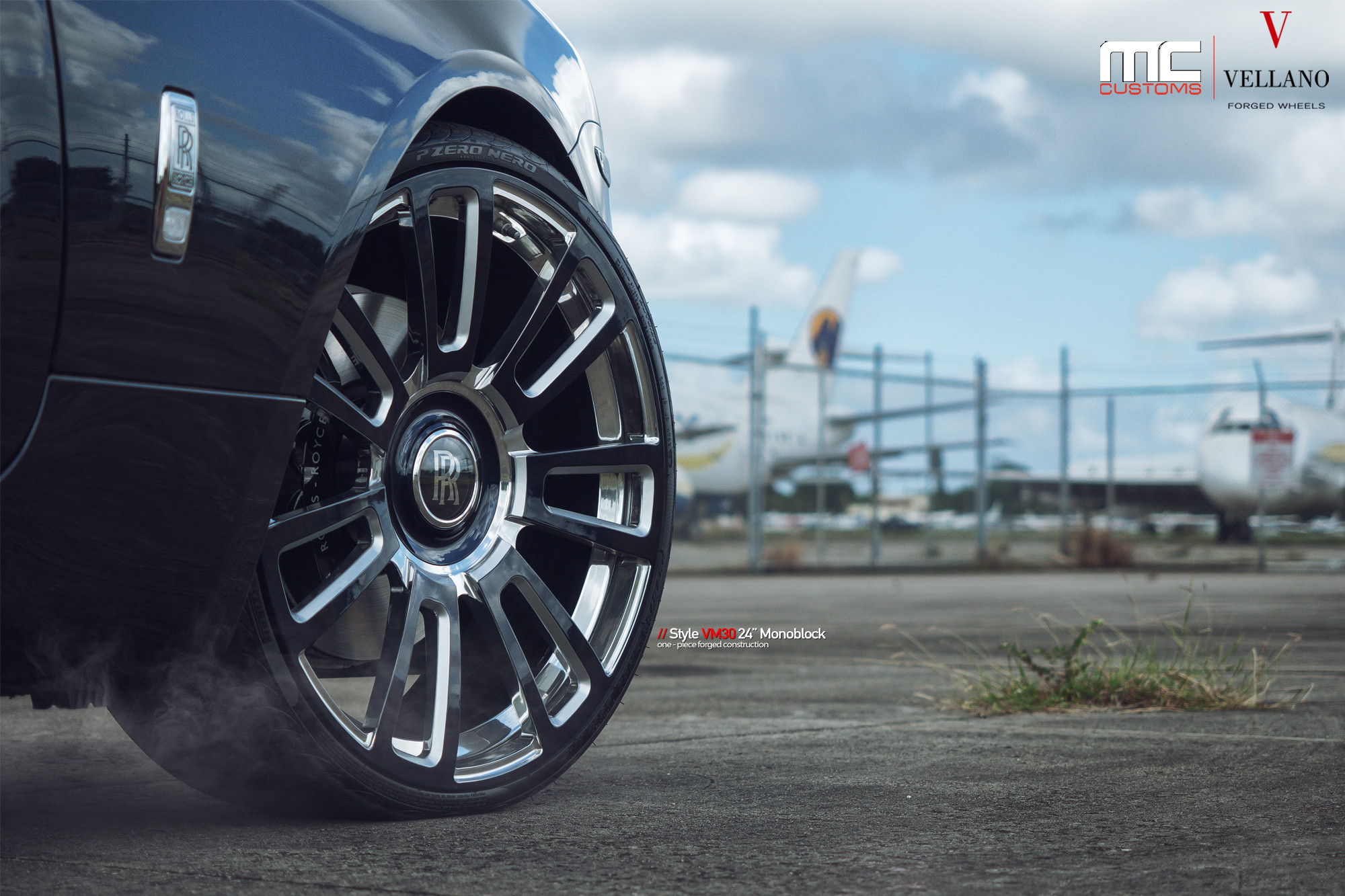 Black Rolls Royce Ghost with Pirelli Tires - Photo by Vellano