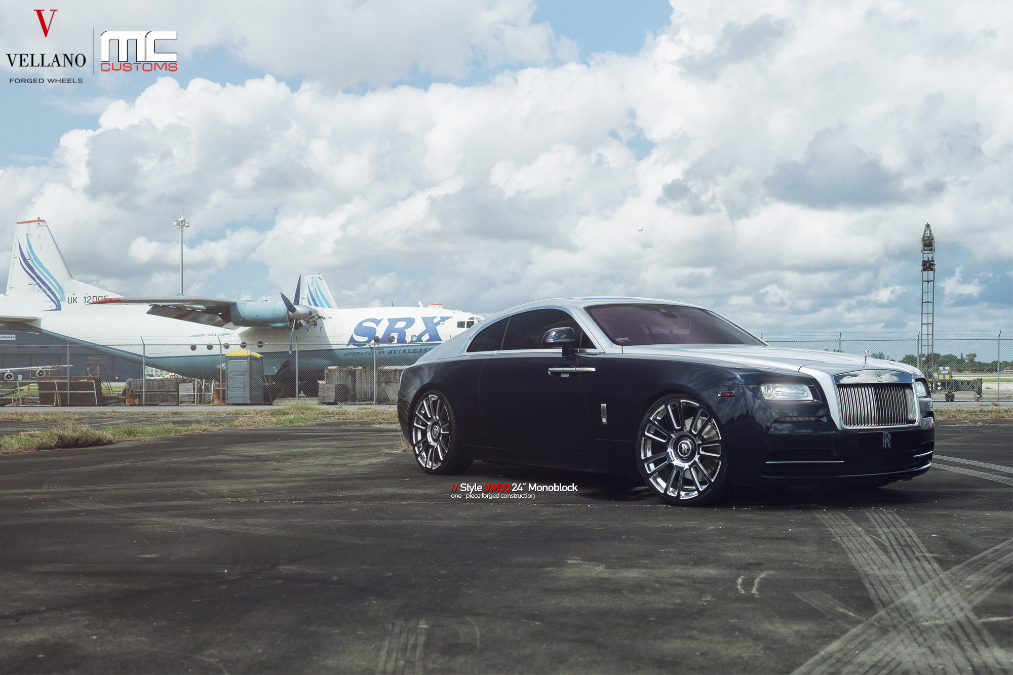 Custom Vellano Wheels on Black Rolls Royce Ghost - Photo by Vellano