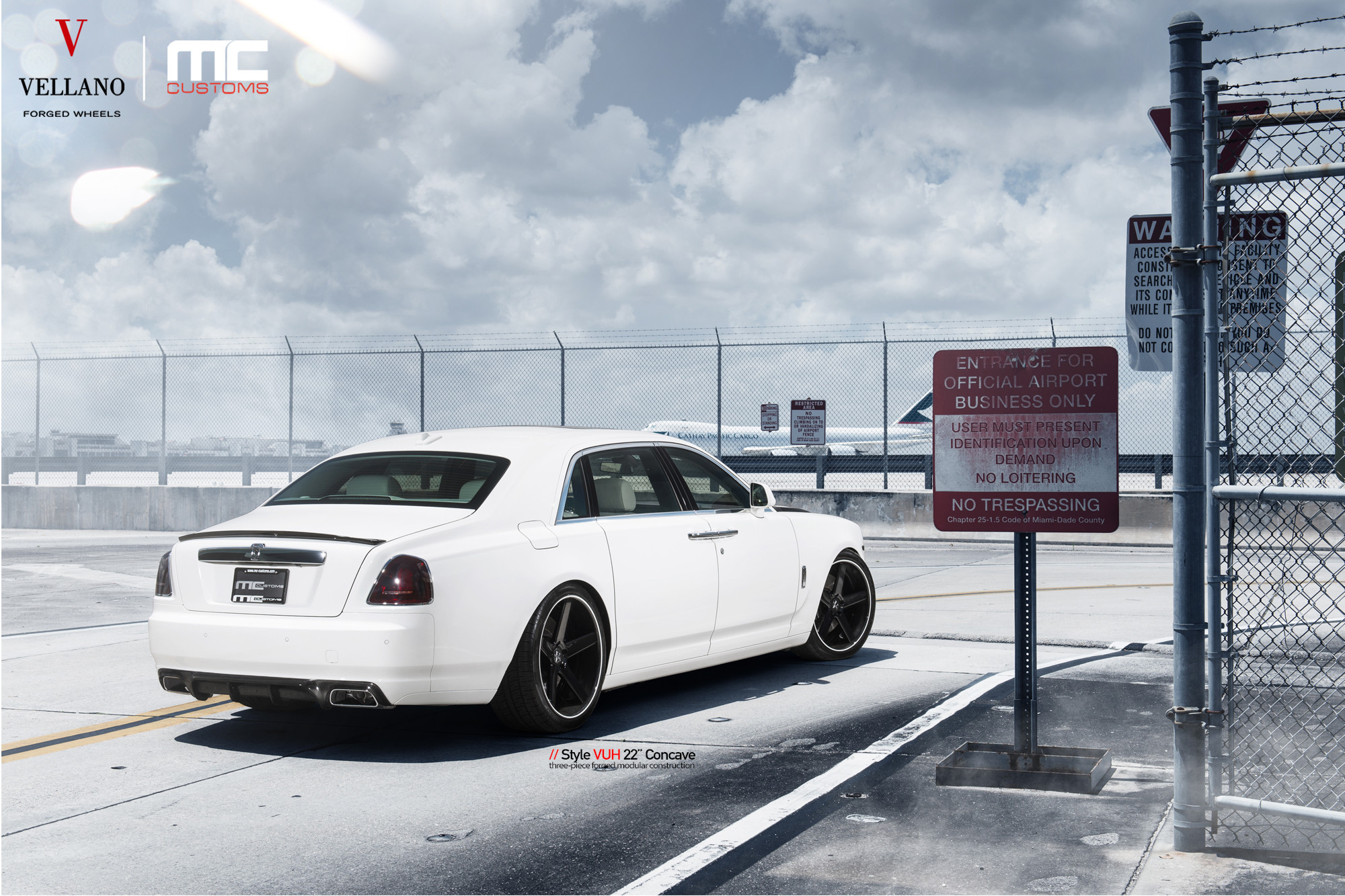 White Rolls Royce Ghost with Carbon Fiber Rear Diffuser - Photo by Vellano