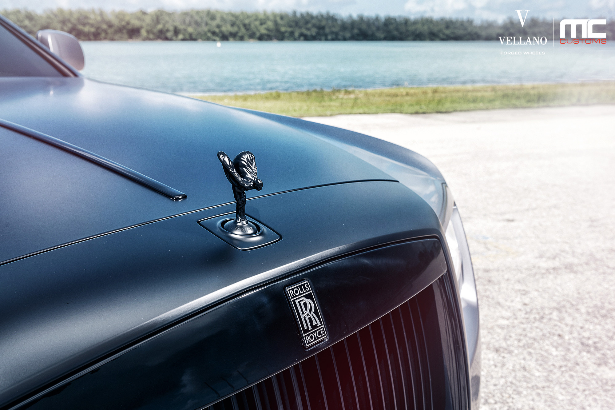 Rolls Royce Ghost with Custom Hood Logo - Photo by Vellano