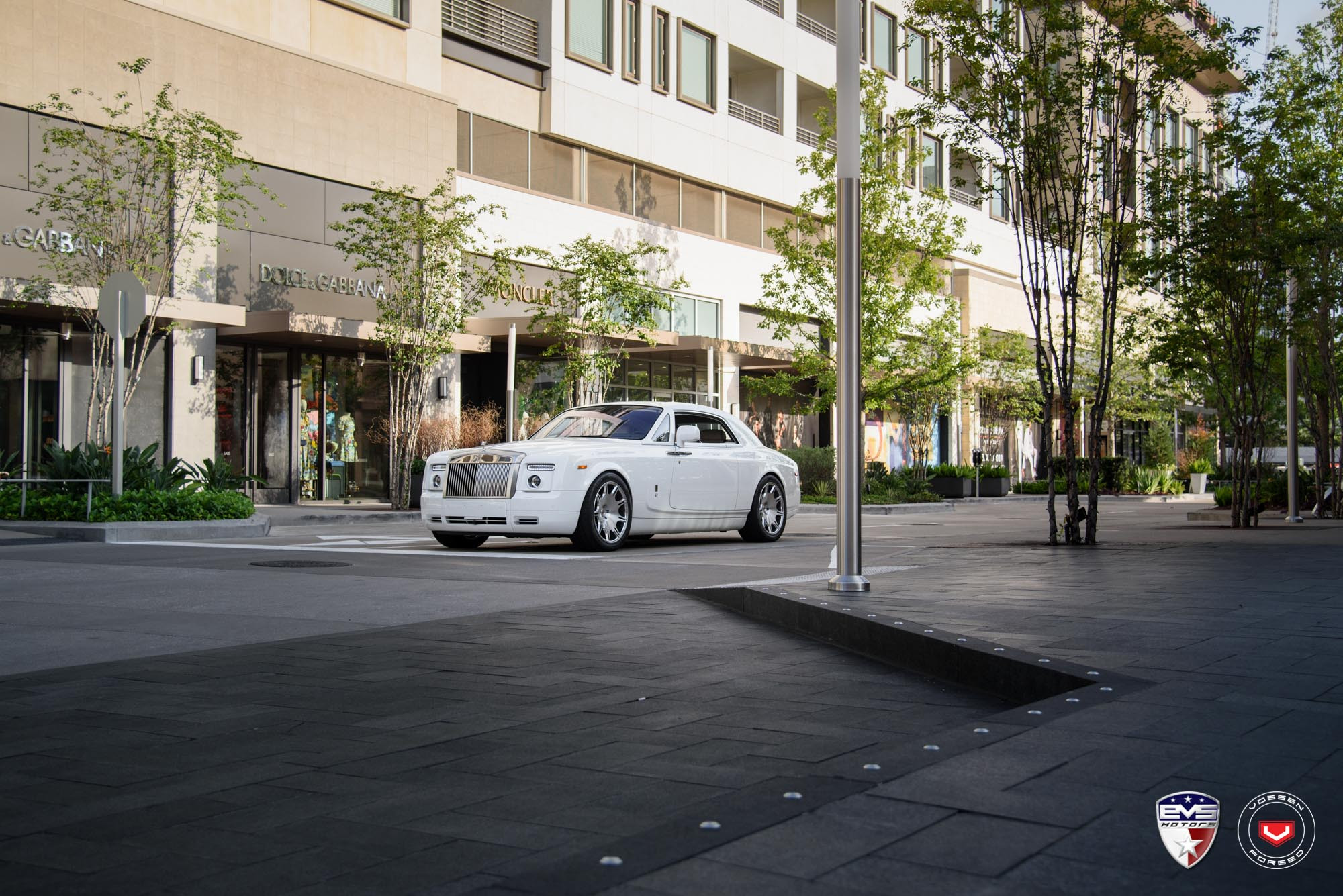 White Rolls Royce Phantom with Custom Front Bumper Cover - Photo by Vossen