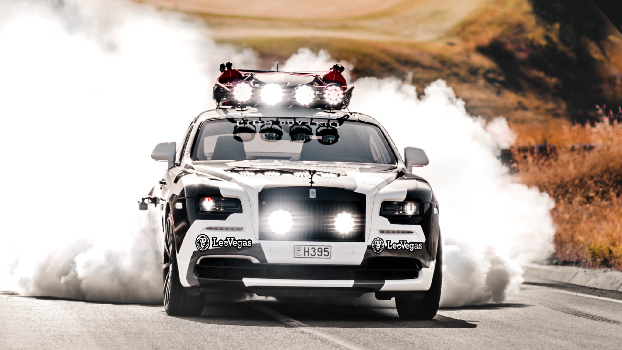 Black and White Rolls Royce Wraith with Off-road Lights - Photo by Jon Olsson