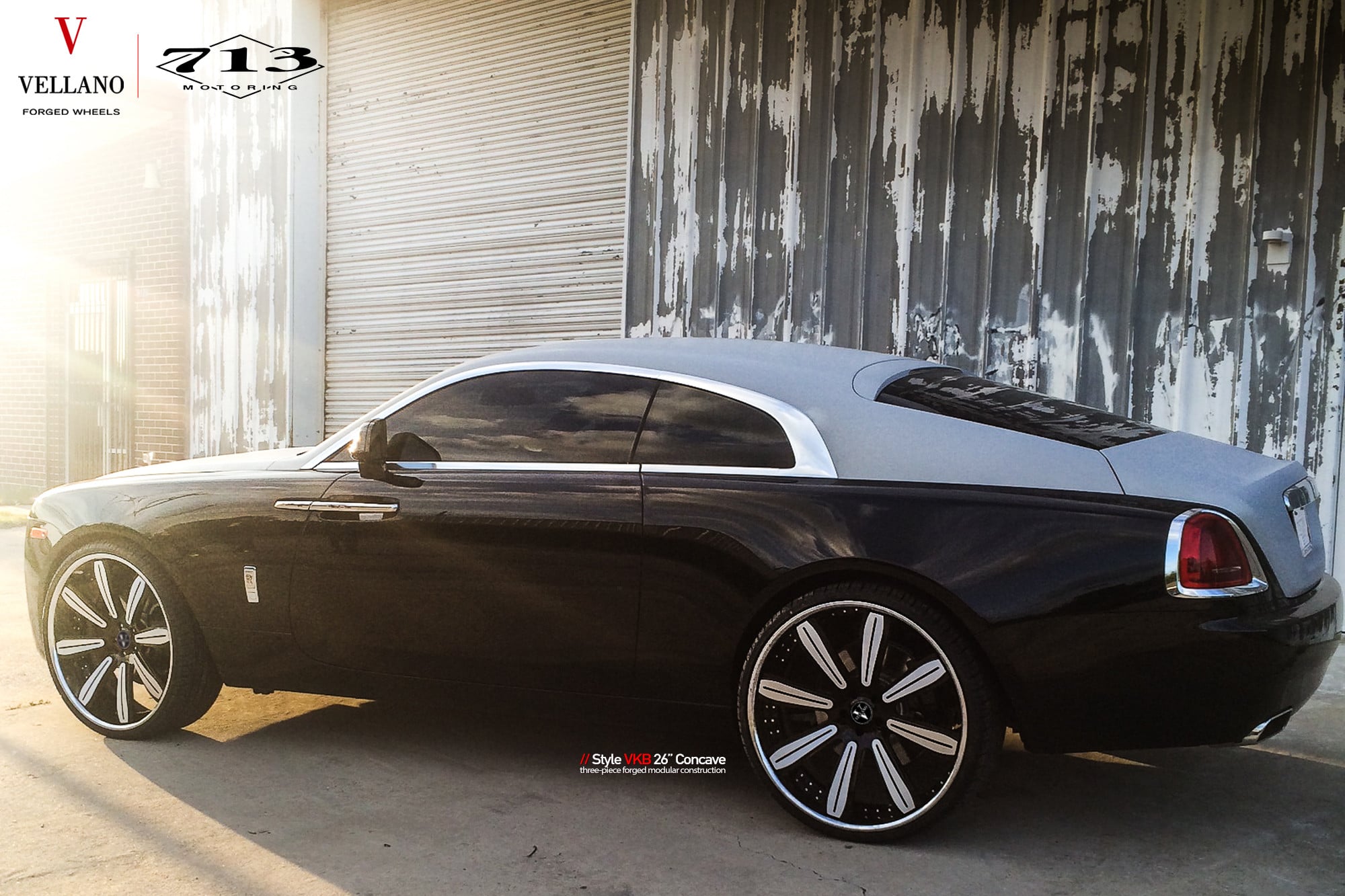VKB Vellano Wheels on Black Rolls Royce Wraith - Photo by Vellano