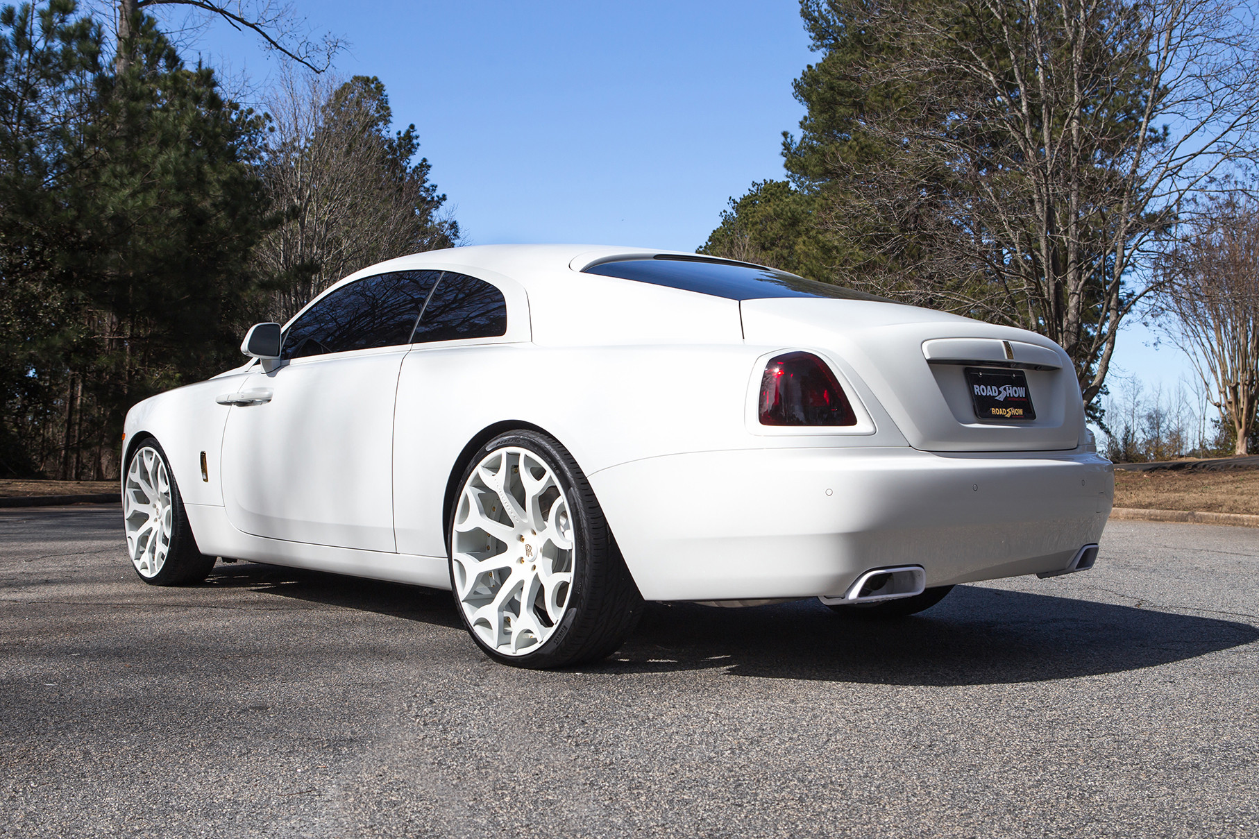 Red LED Taillights on White Rolls Royce Wraith - Photo by Forgiato