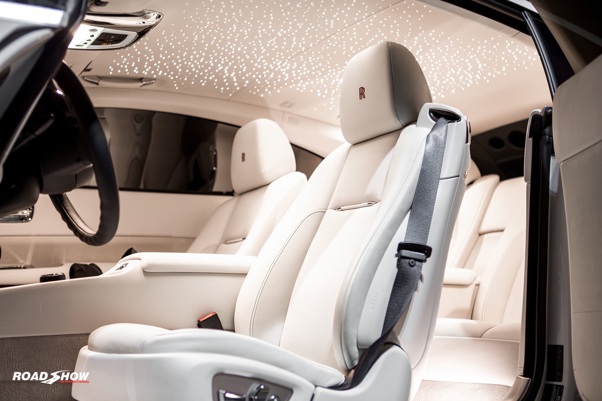 White Rolls Royce Wraith with Aftermarket Interior Kit - Photo by Forgiato