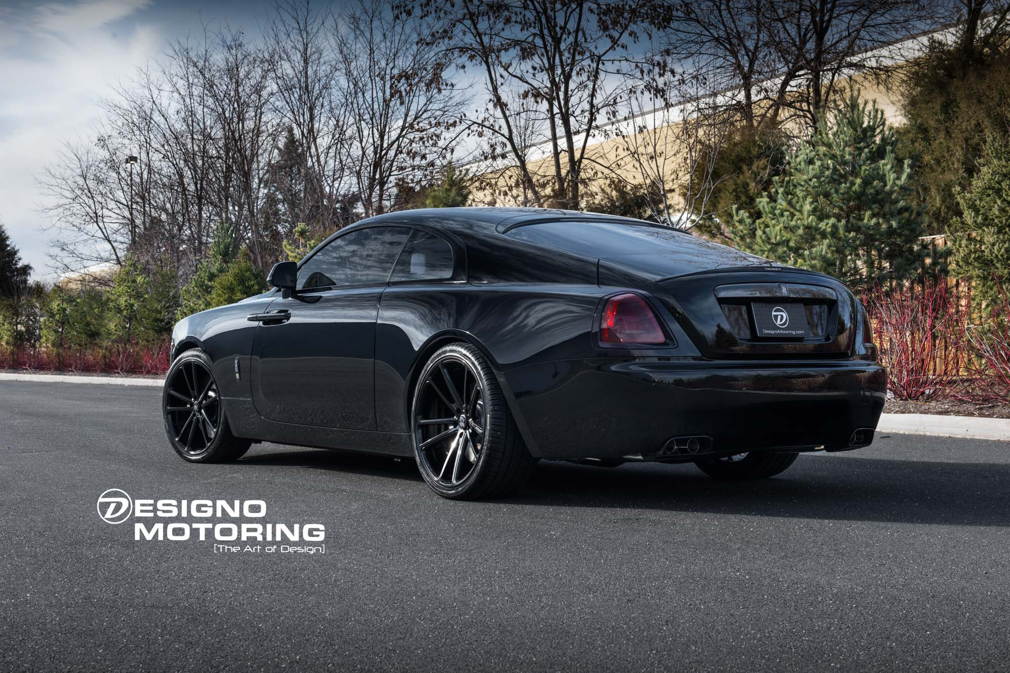 Custom Vossen Wheels on Black Rolls Royce Wraith - Photo by Vossen