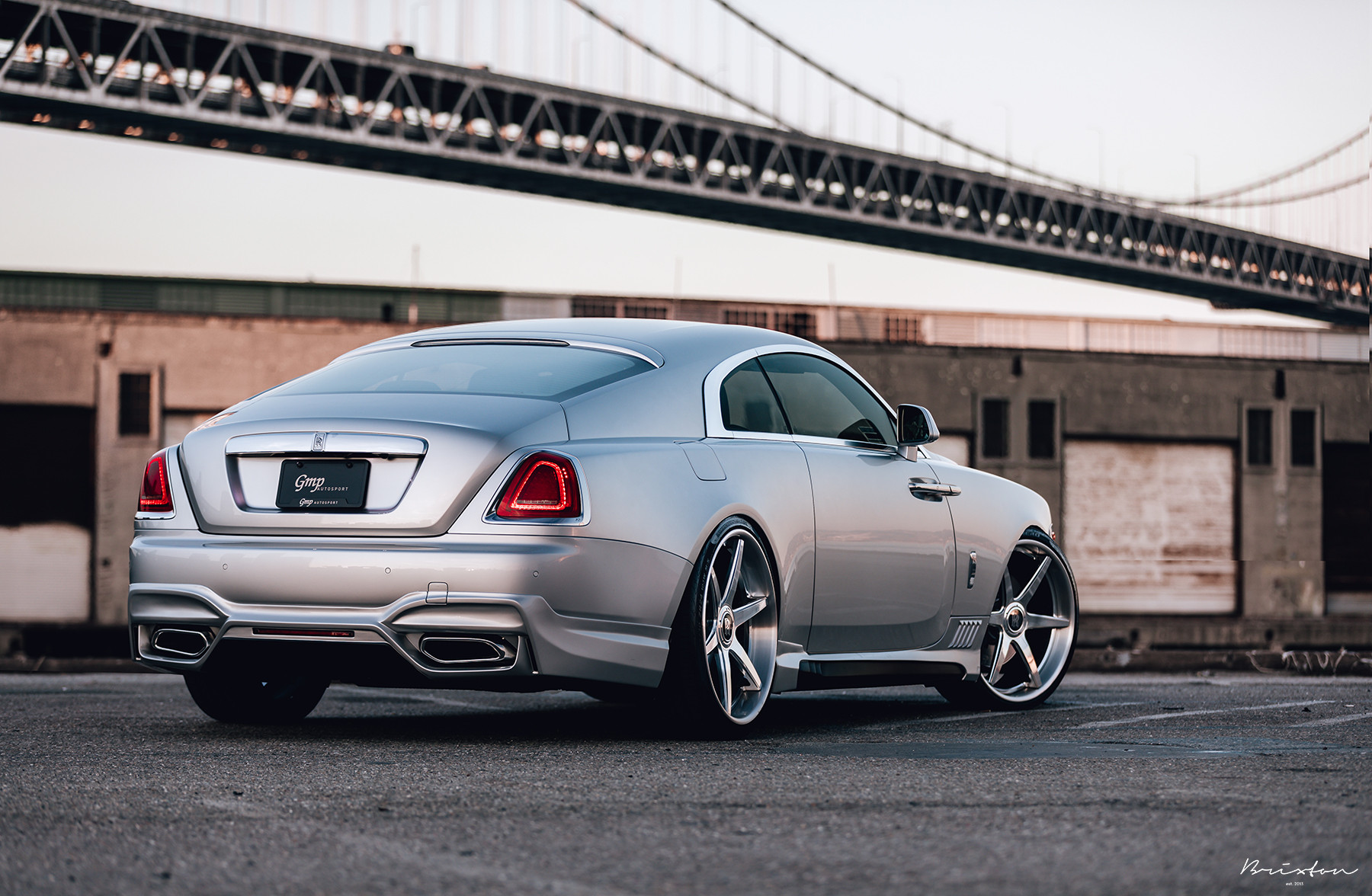 Red LED Taillights on Silver Rolls Royce Wraith - Photo by Brixton Forged Wheels