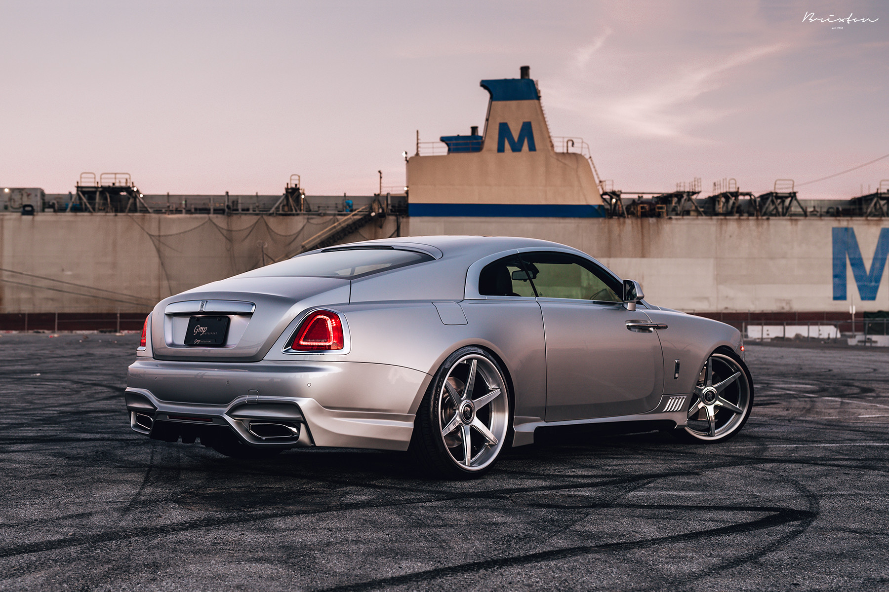 Silver Rolls Royce Wraith with Aftermarket Rear Diffuser - Photo by Brixton Forged Wheels