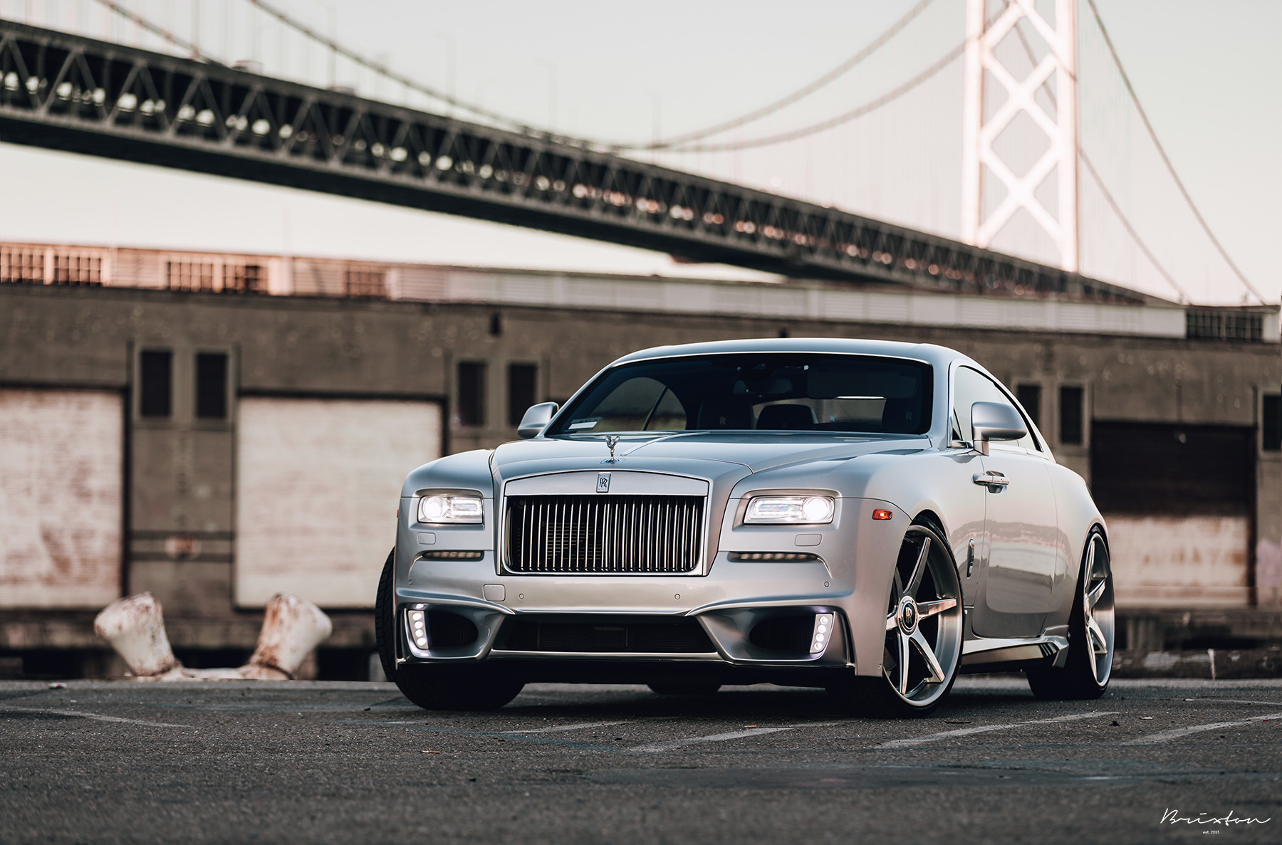 Brixton Forged Wheels on Silver Rolls Royce Wraith - Photo by Brixton Forged Wheels