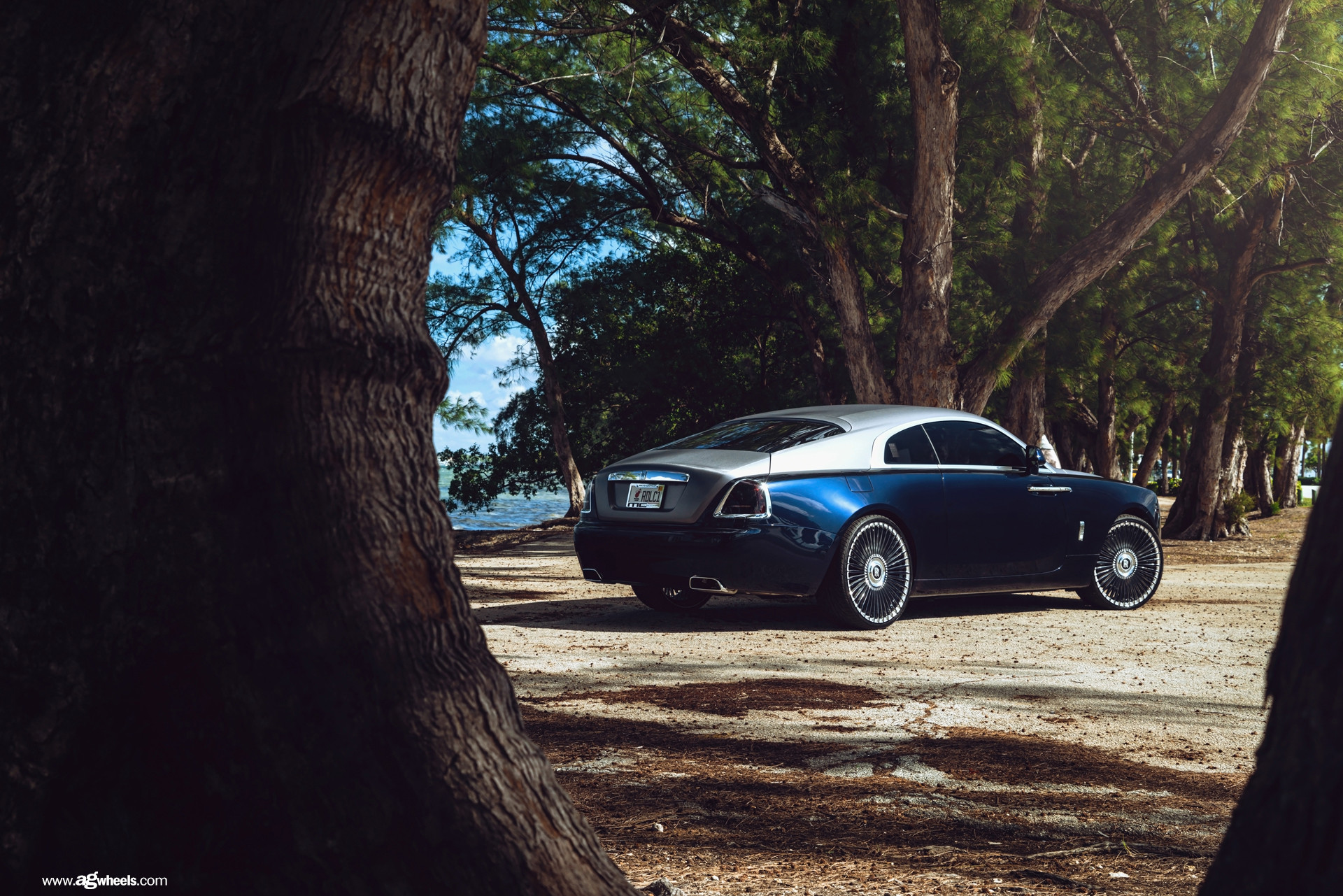 Blue Rolls-Royce Wraith with Custom Rear Diffuser - Photo by Avant Garde Wheels