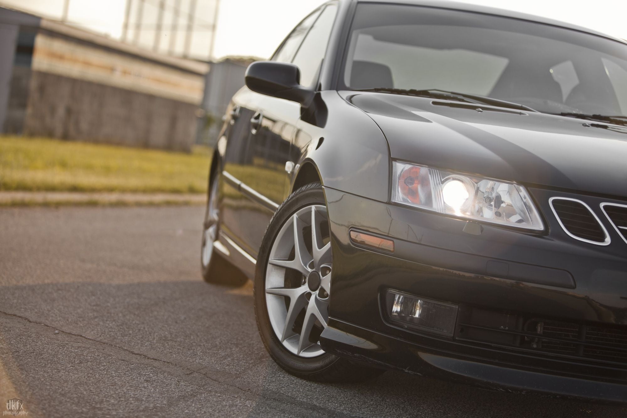 Custom Chrome Wheels on Black Saab 9-3 - Photo by dan kinzie