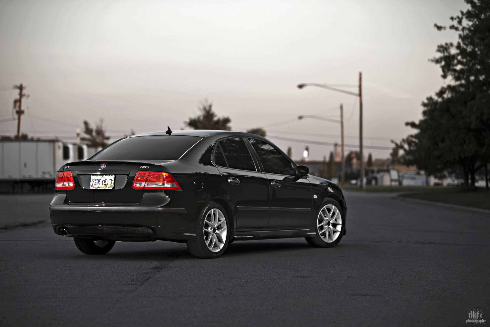 Black Saab 9-3 Aero with Custom Rear Diffuser - Photo by dan kinzie