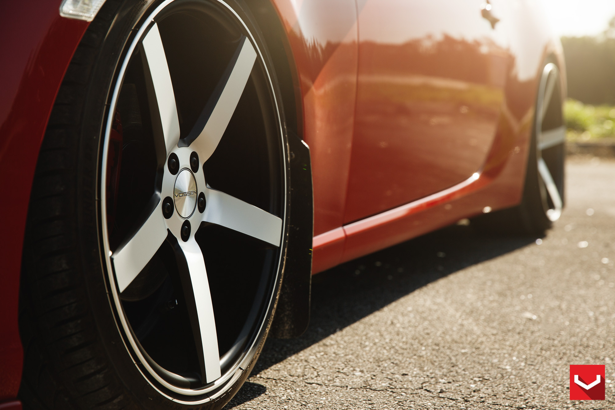 Chrome Vossen CV Rims on Red Scion FR-S - Photo by Vossen