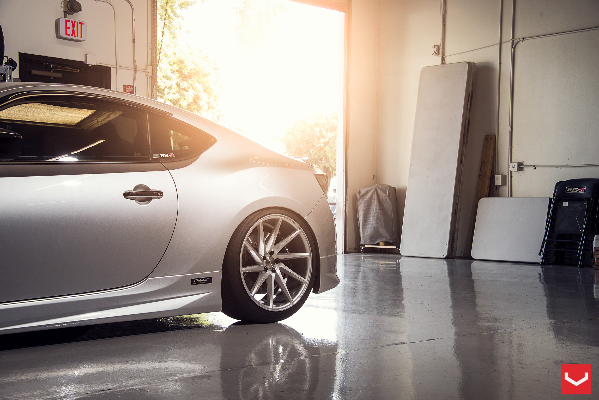Chrome CVT Vossen Wheels on Silver Scion FR-S - Photo by Vossen