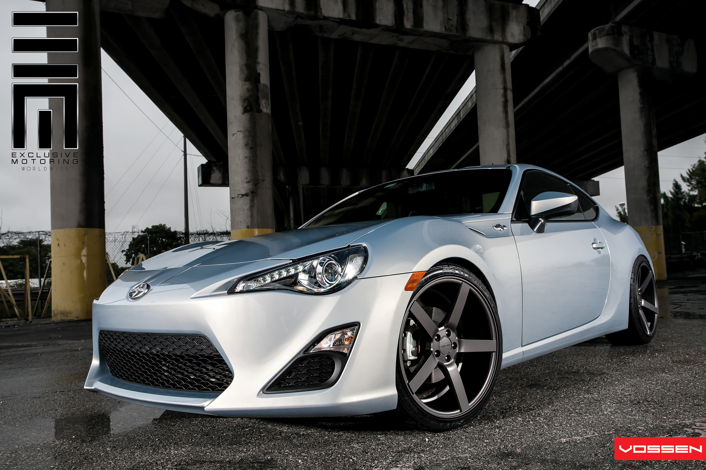 Silver Scion FR-S with Custom LED Headlights - Photo by Vossen