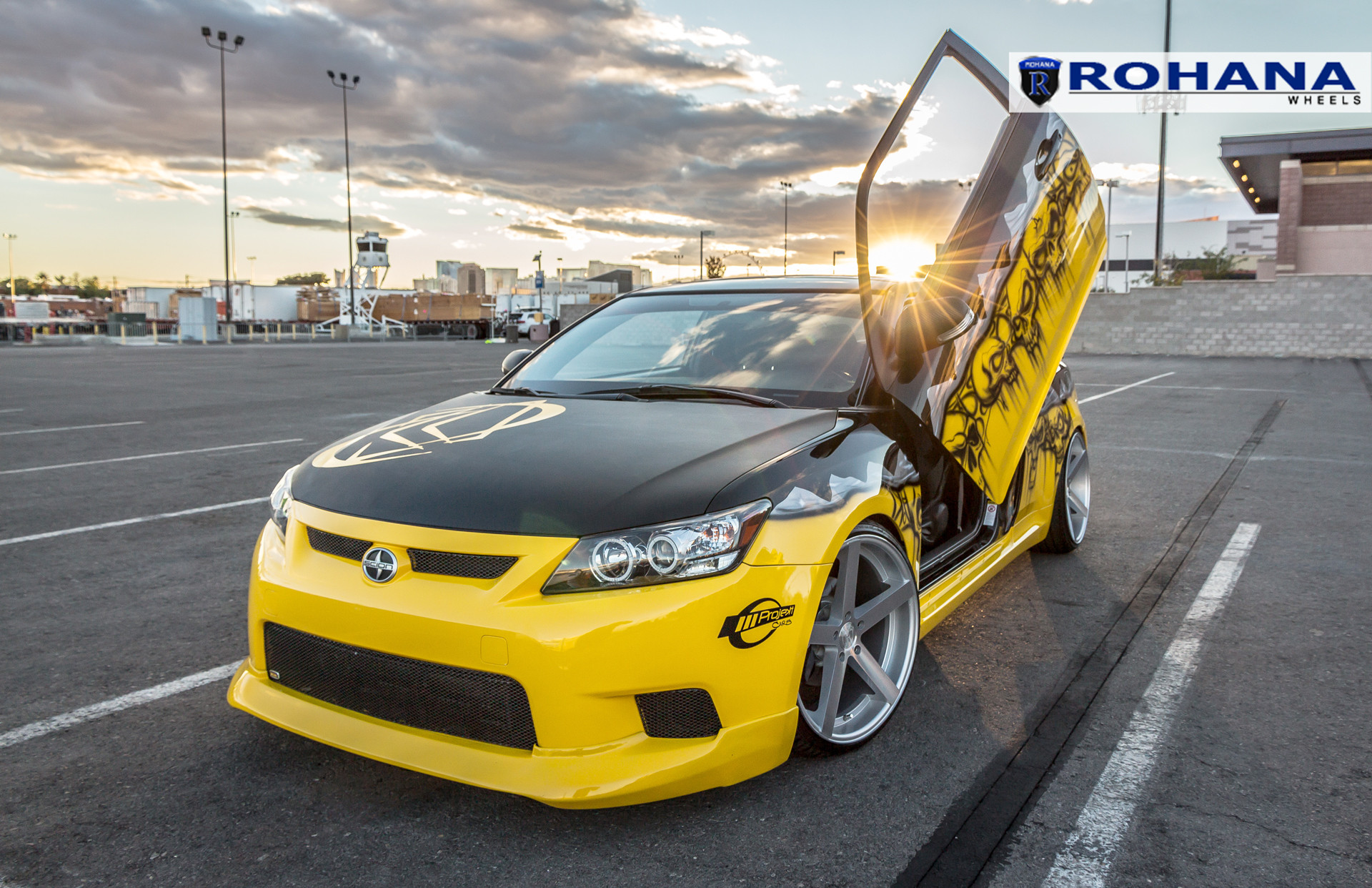Scion TC Lambo Doors - Photo by Rohana Wheels