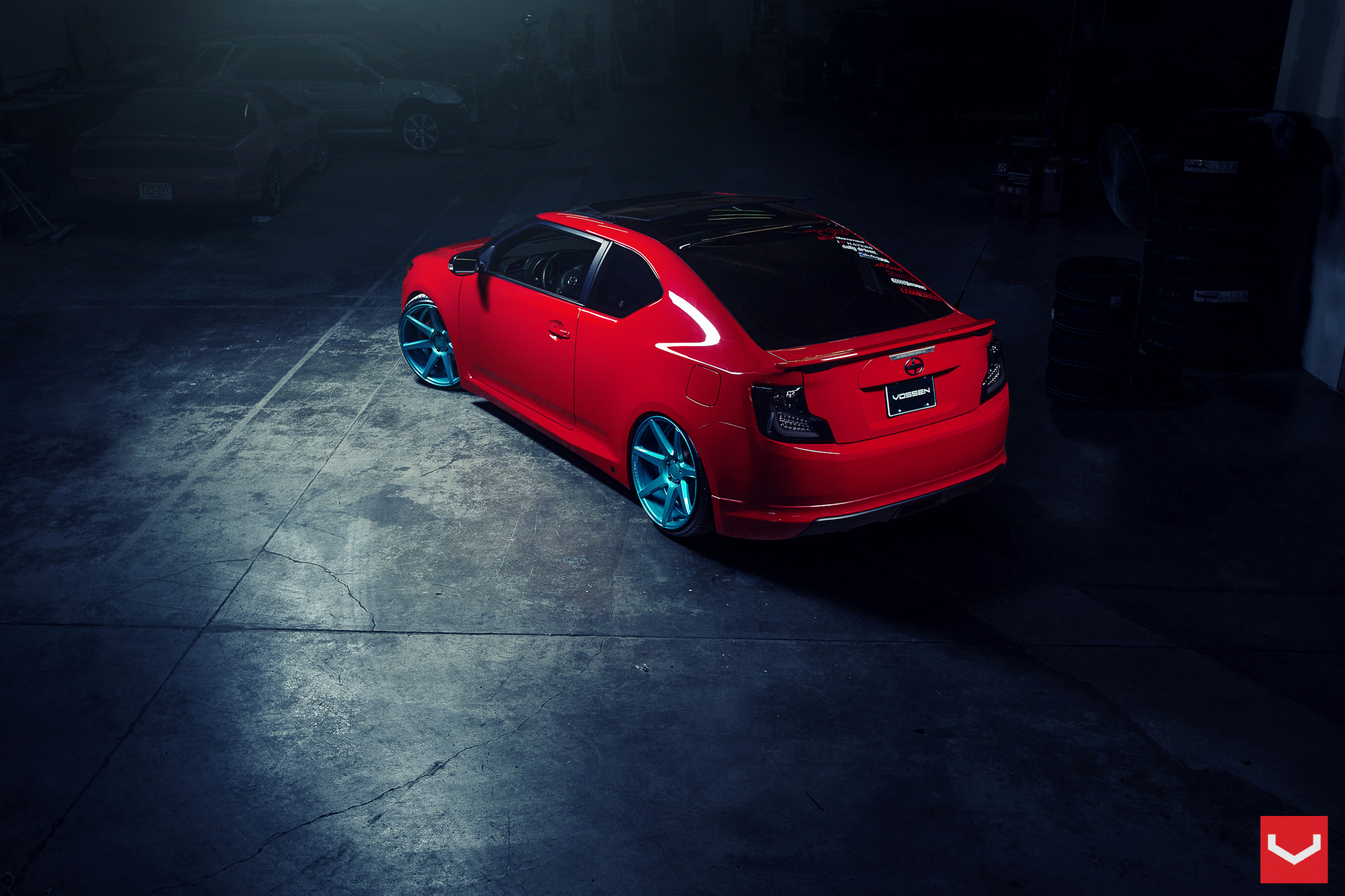 Dark Smoke Taillights on Red Scion FR-S - Photo by Vossen