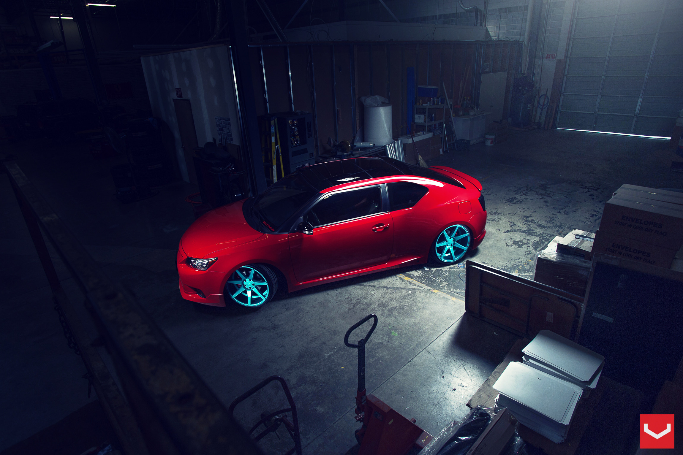 Red Scion FR-S with Custom Vossen Rims - Photo by Vossen