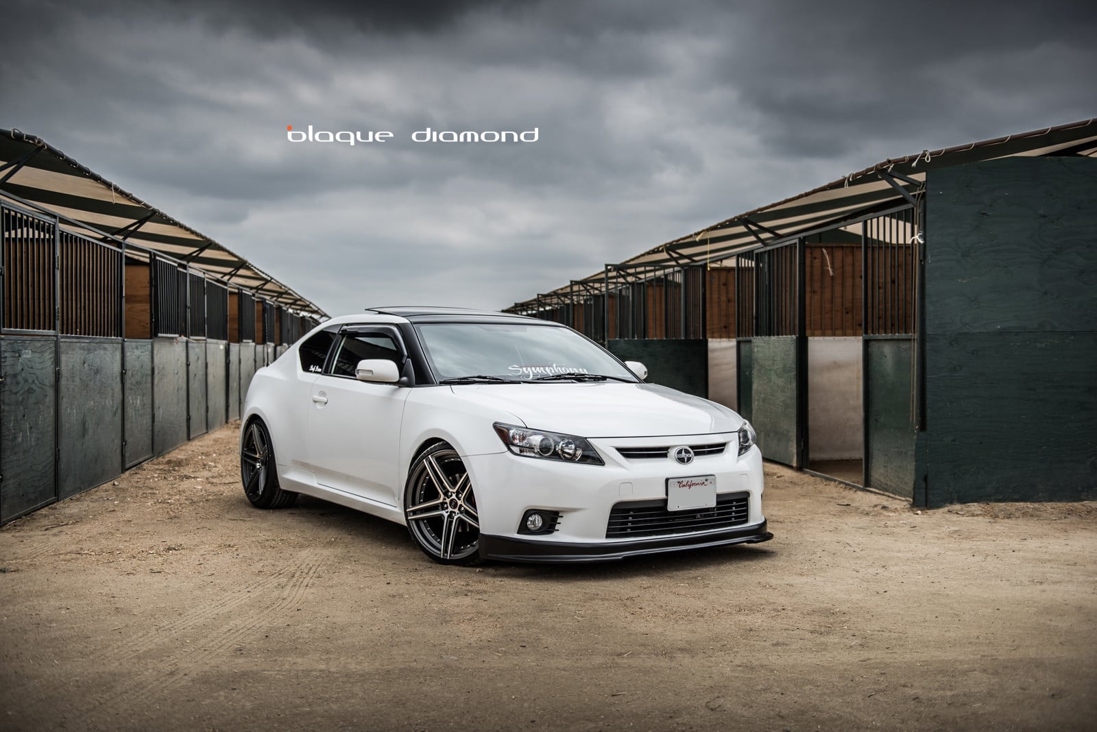 Custom Front Lip on White Scion tC - Photo by Blaque Diamond