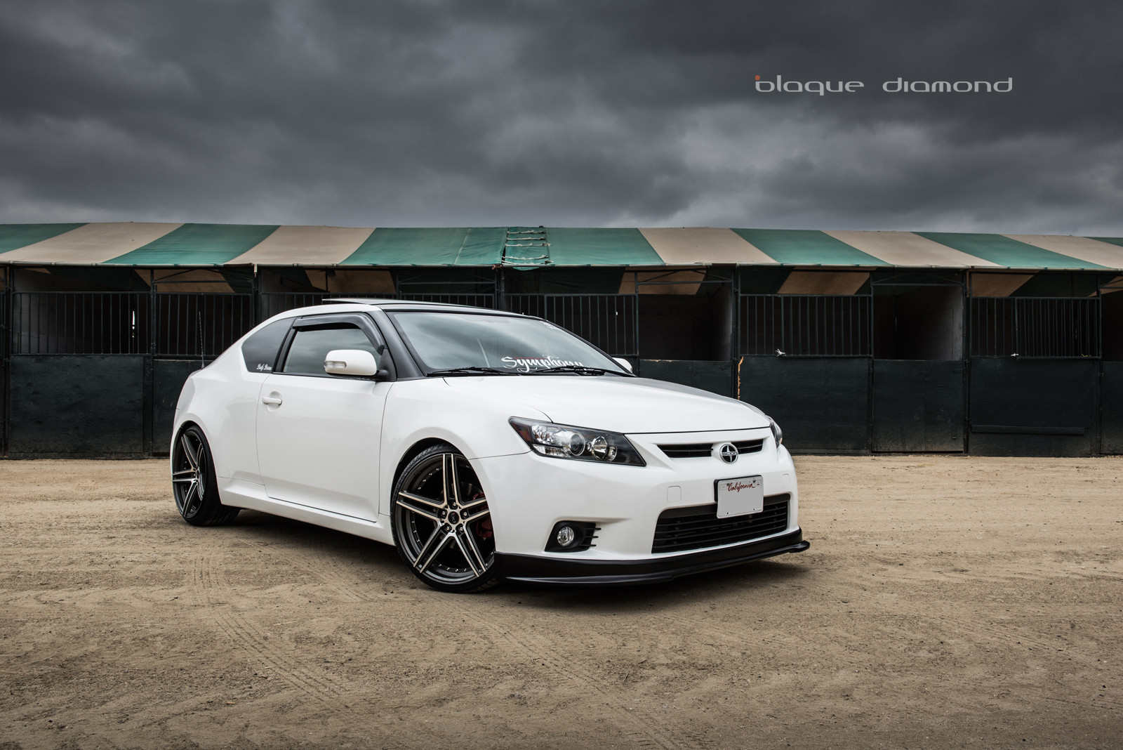 White Scion tC with Dark Smoke Headlights - Photo by Blaque Diamond