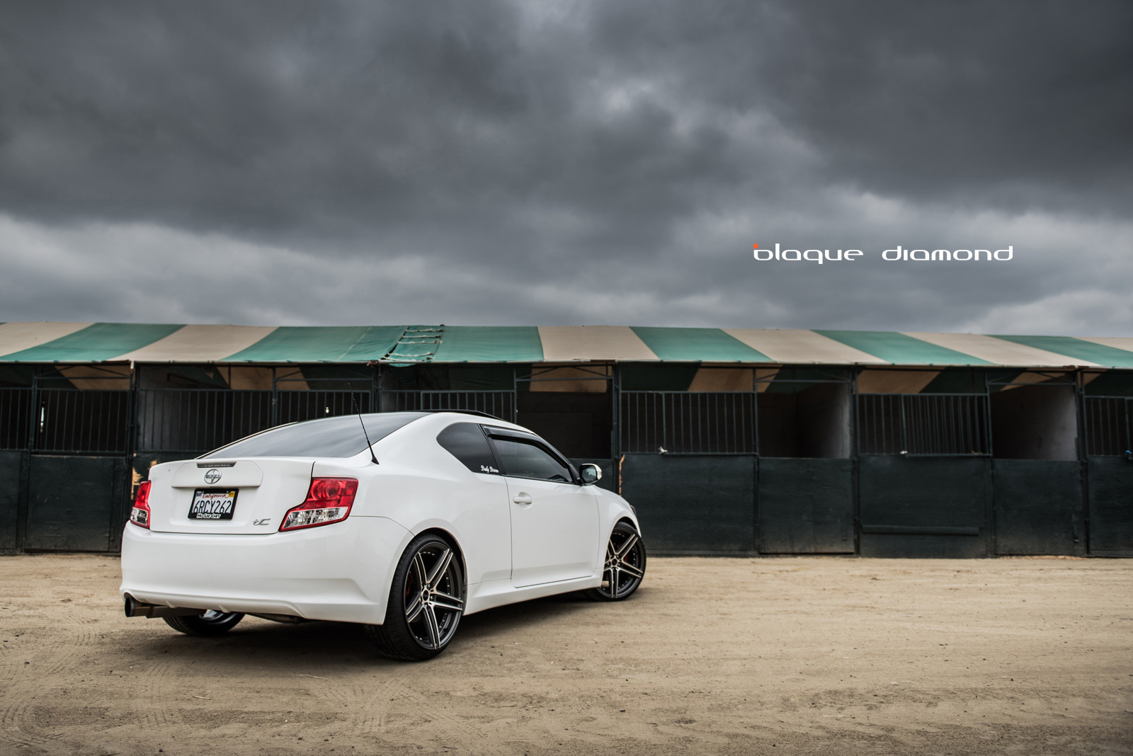 Blaque Diamond Wheels on White Scion tC - Photo by Blaque Diamond