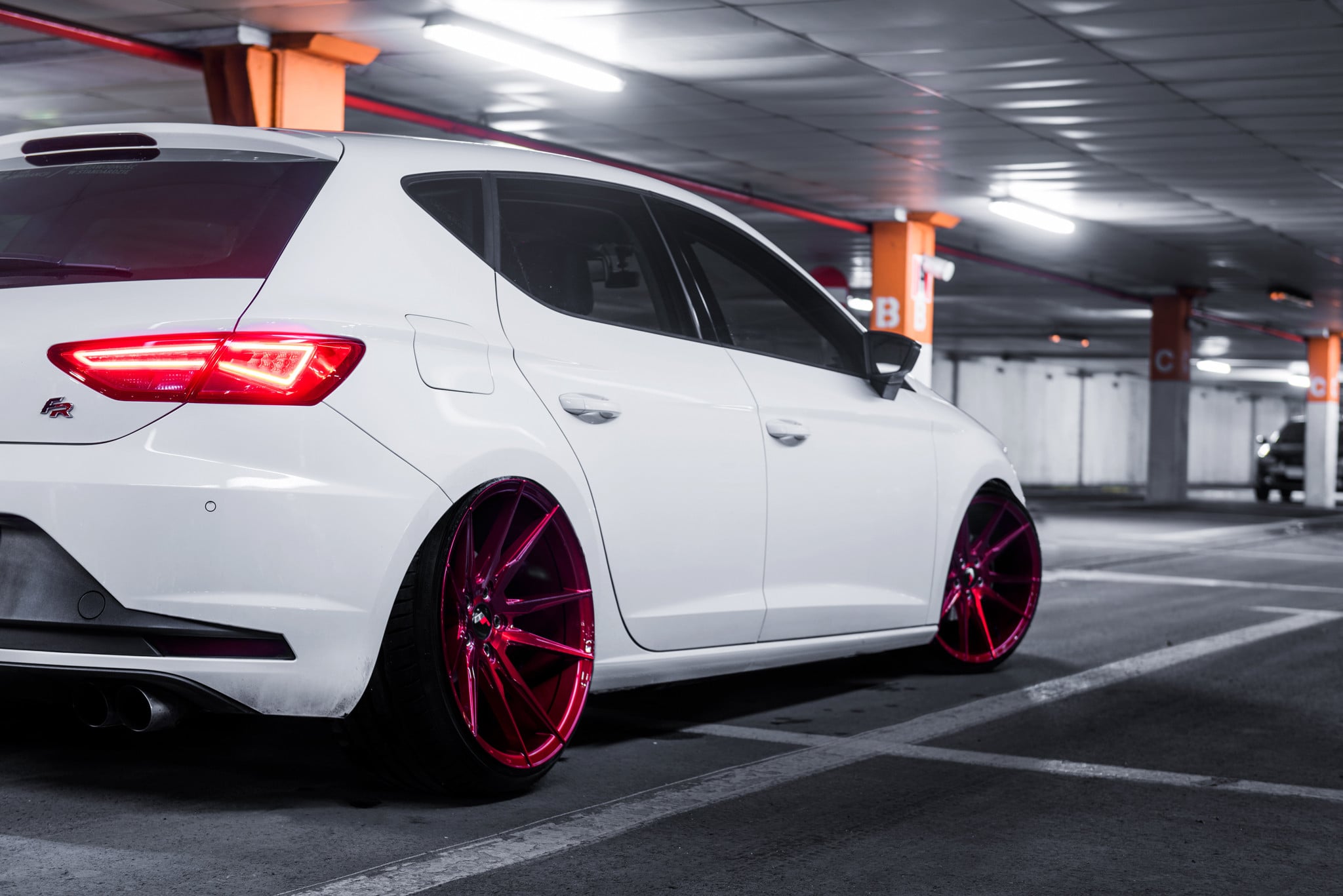 Roofline Spoiler with Light on White Seat Leon - Photo by JR Wheels