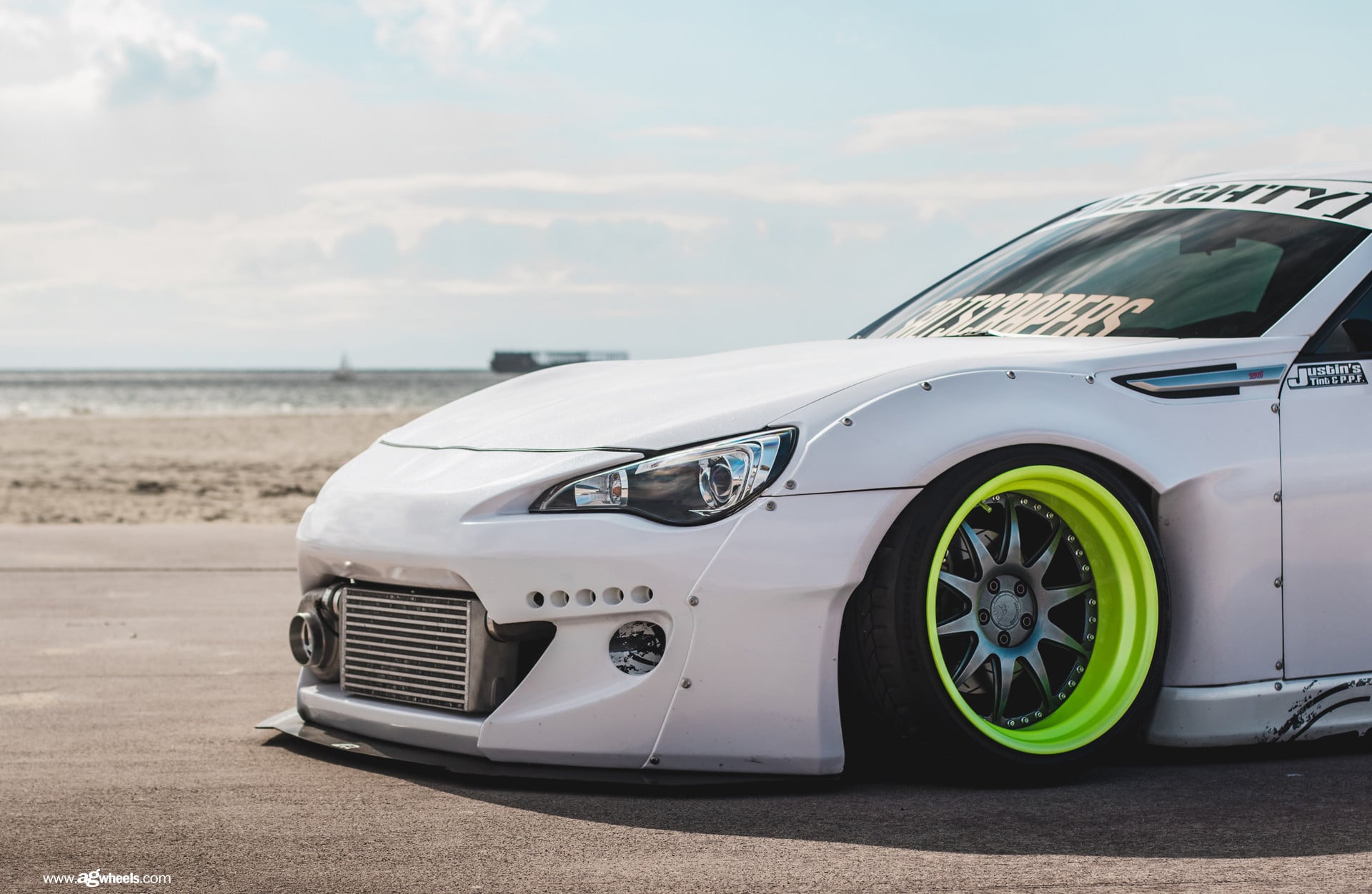 White Subaru BRZ Boasting Amazing Airbrush Paint and Custom Rims with ...