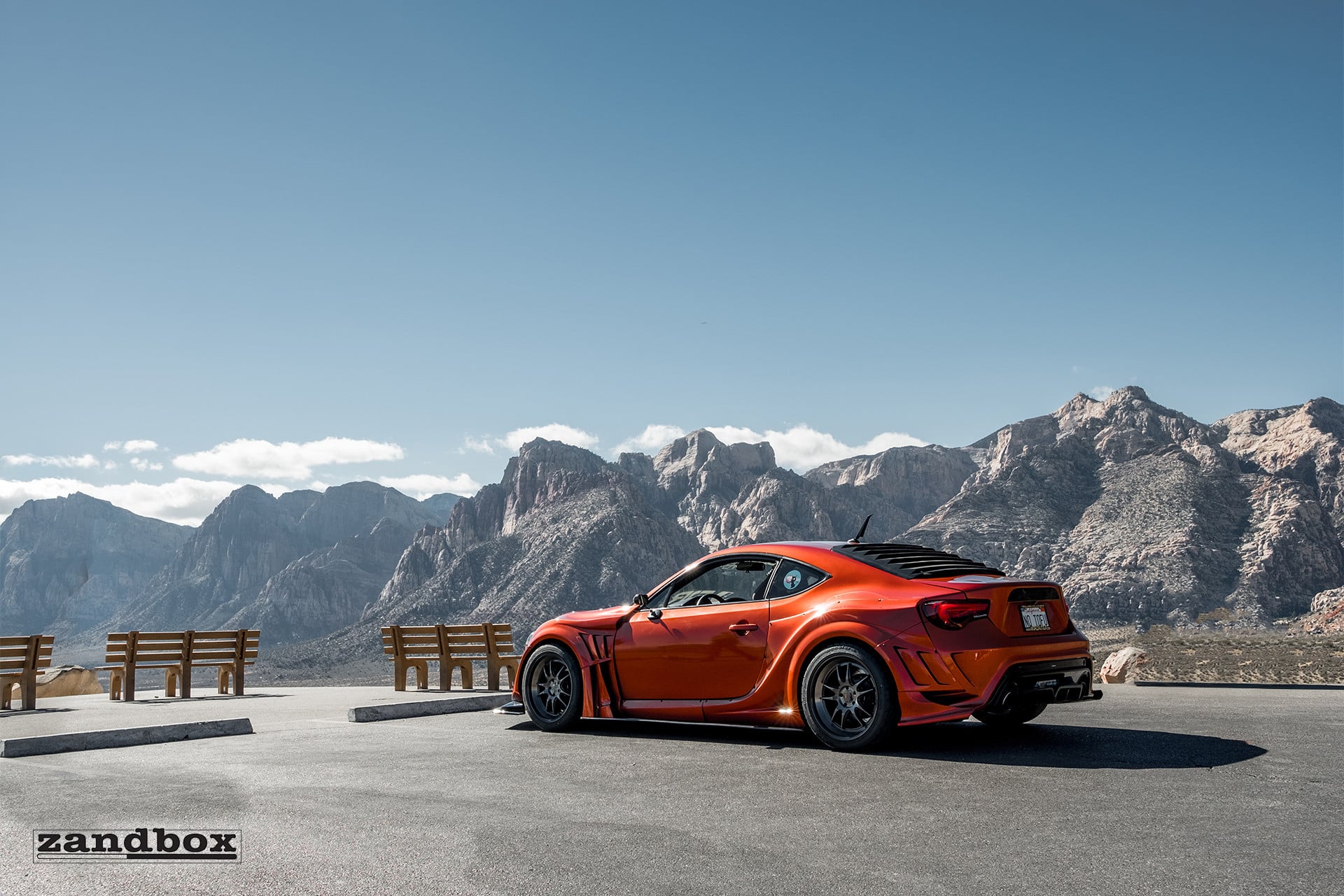 Custom Red Subaru BRZ Window Louvers - Photo by zandbox