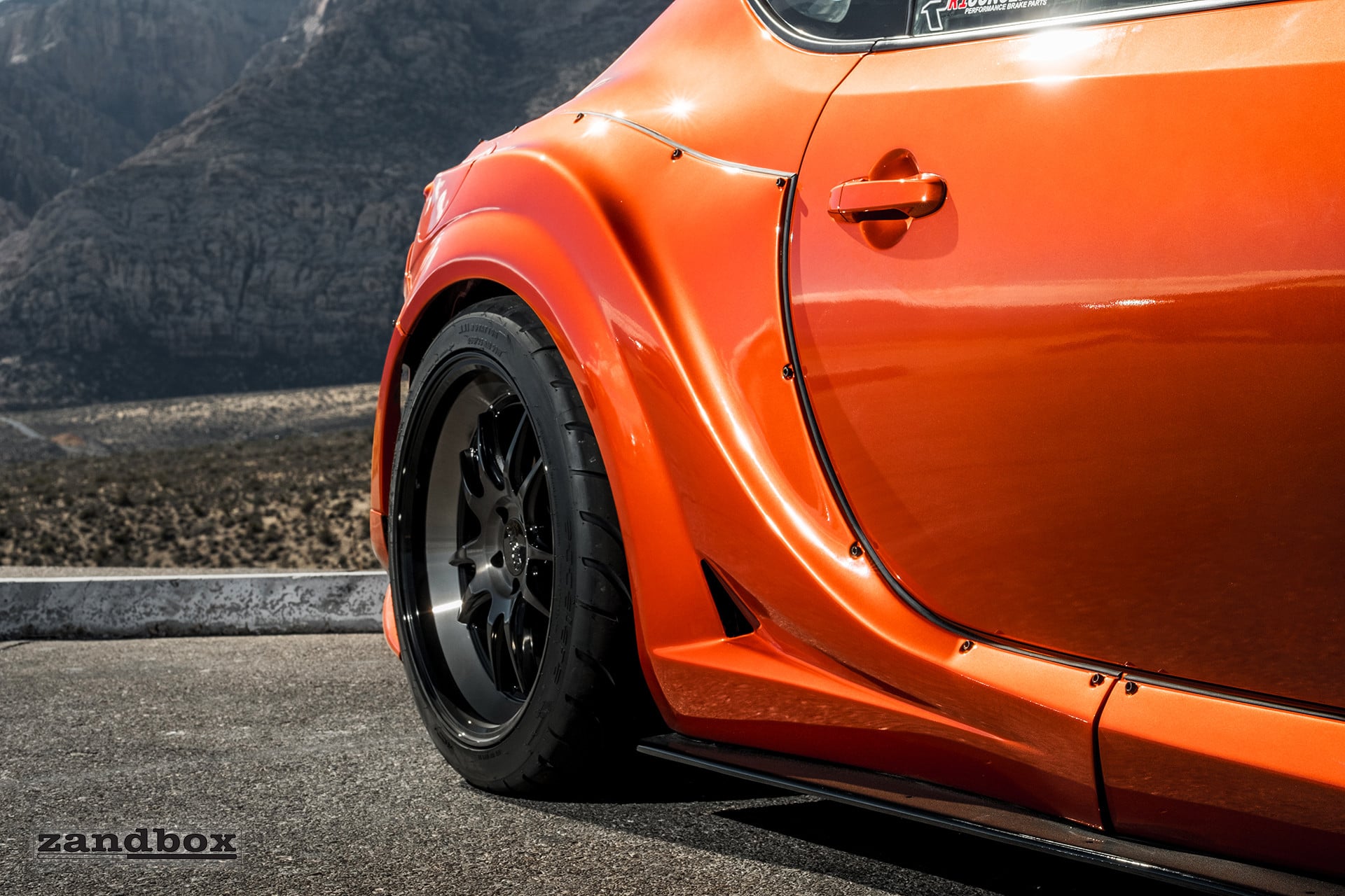 Red Subaru BRZ with Aftermarket Fender Flares  - Photo by zandbox