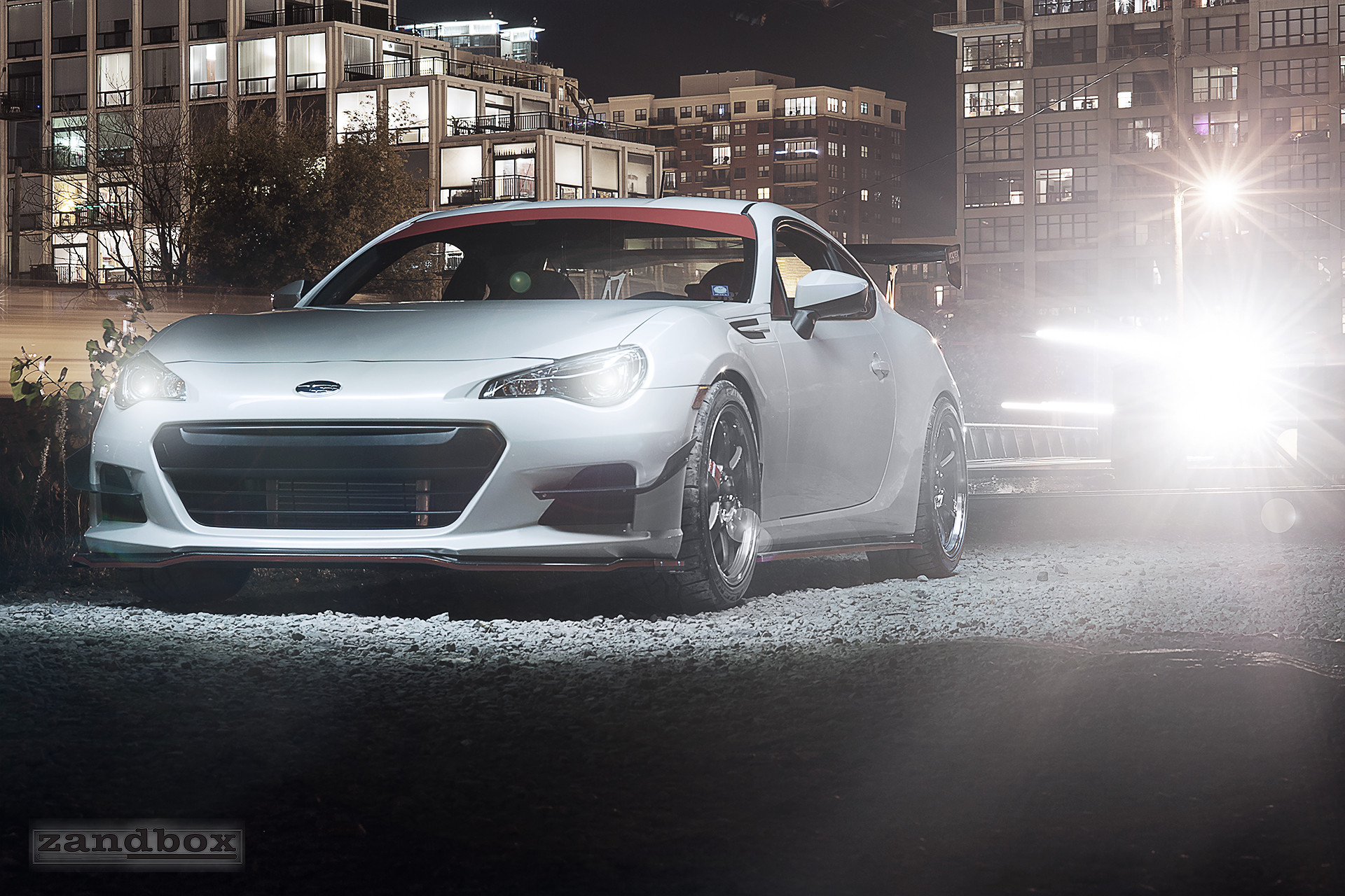White Subaru BRZ with Aftermarket Front Lip - Photo by zandbox