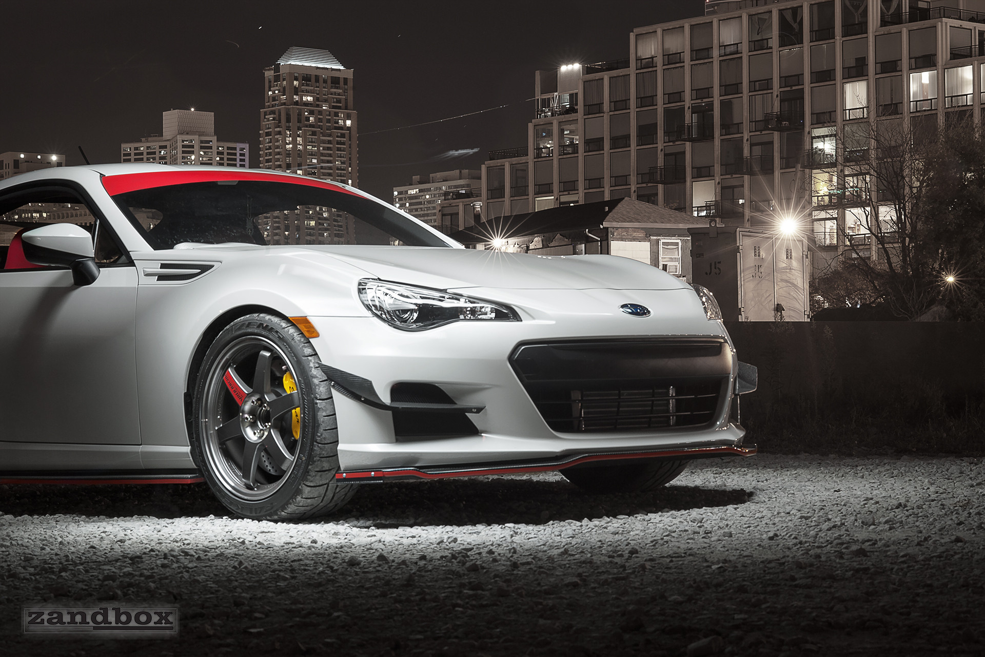 White Subaru BRZ with Dark Smoke Projector Headlights  - Photo by zandbox