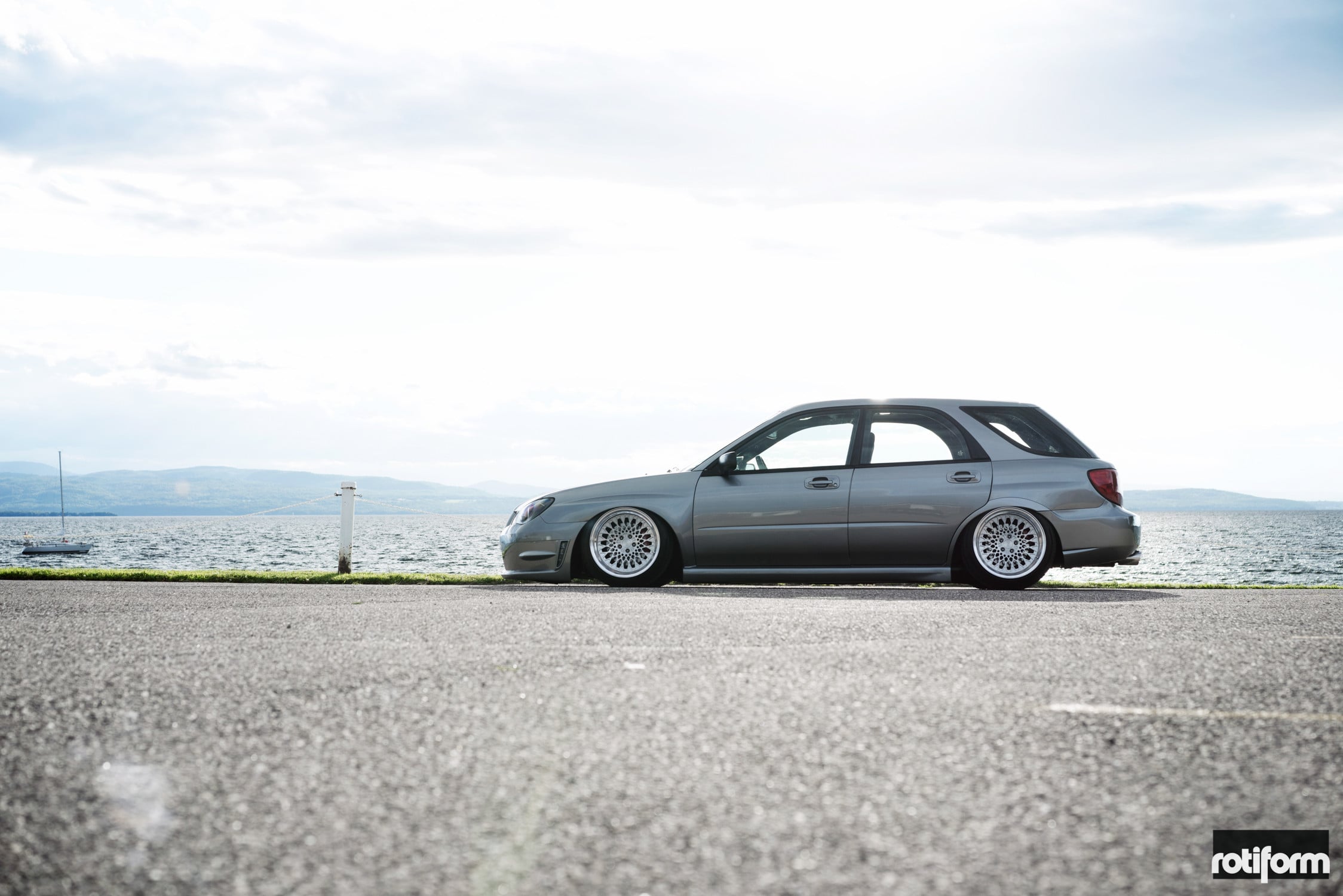 Gray Stanced Subaru WRX Side Skirts - Photo by Rotiform
