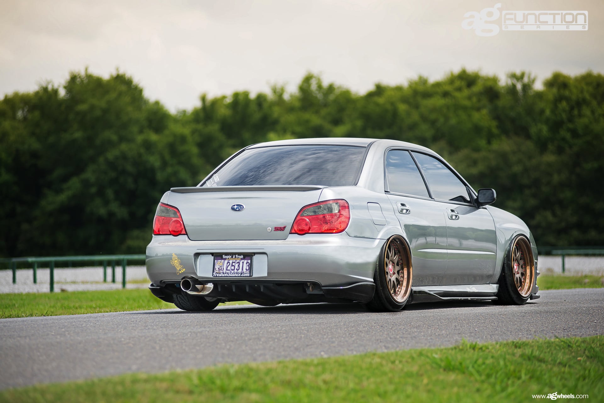 Gray Subaru WRX with Aftermarket Rear Diffuser - Photo by Avant Garde Wheels