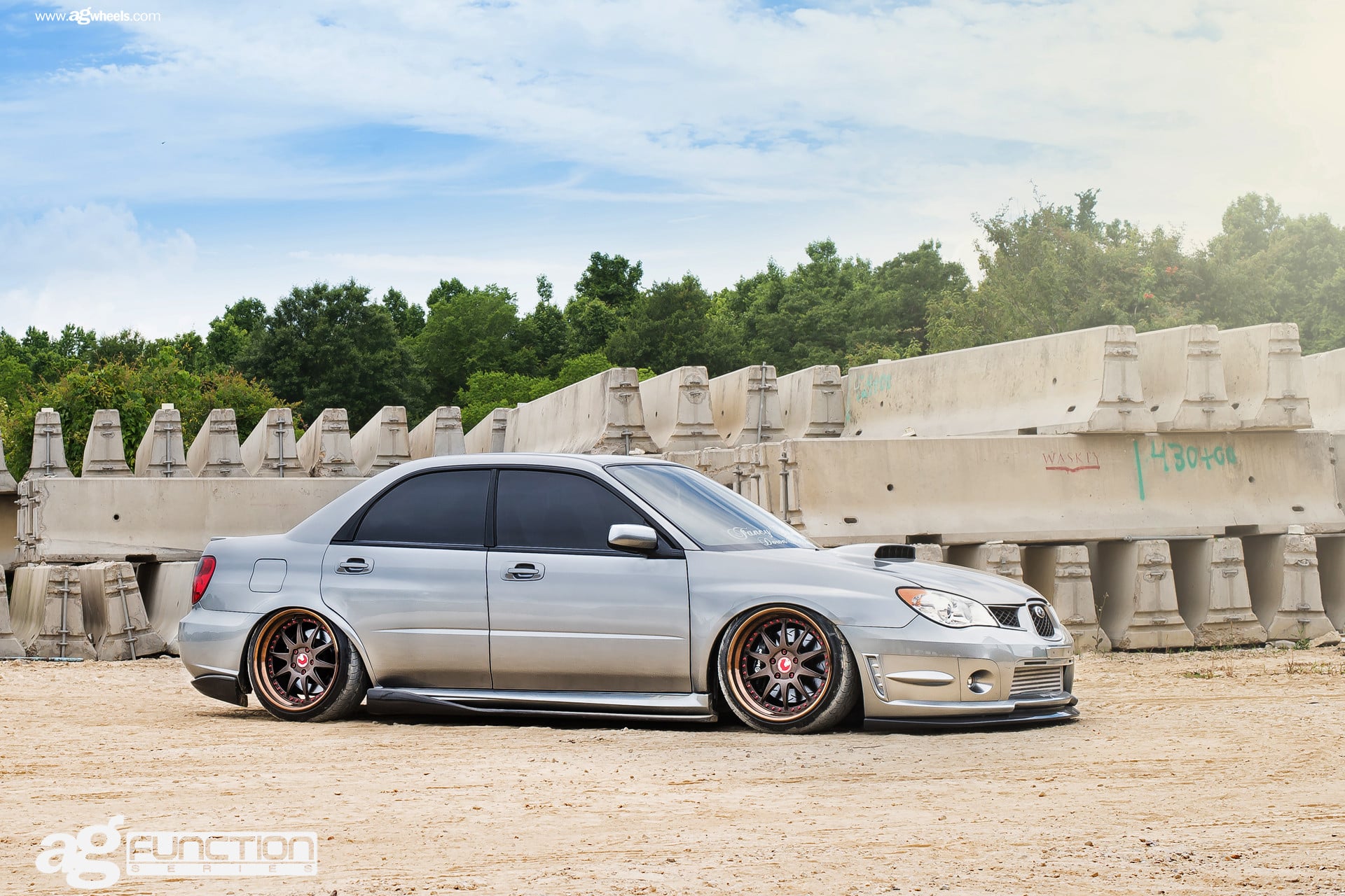 Custom Gray Subaru WRX Front Bumper with Fog Lights - Photo by Avant Garde Wheels