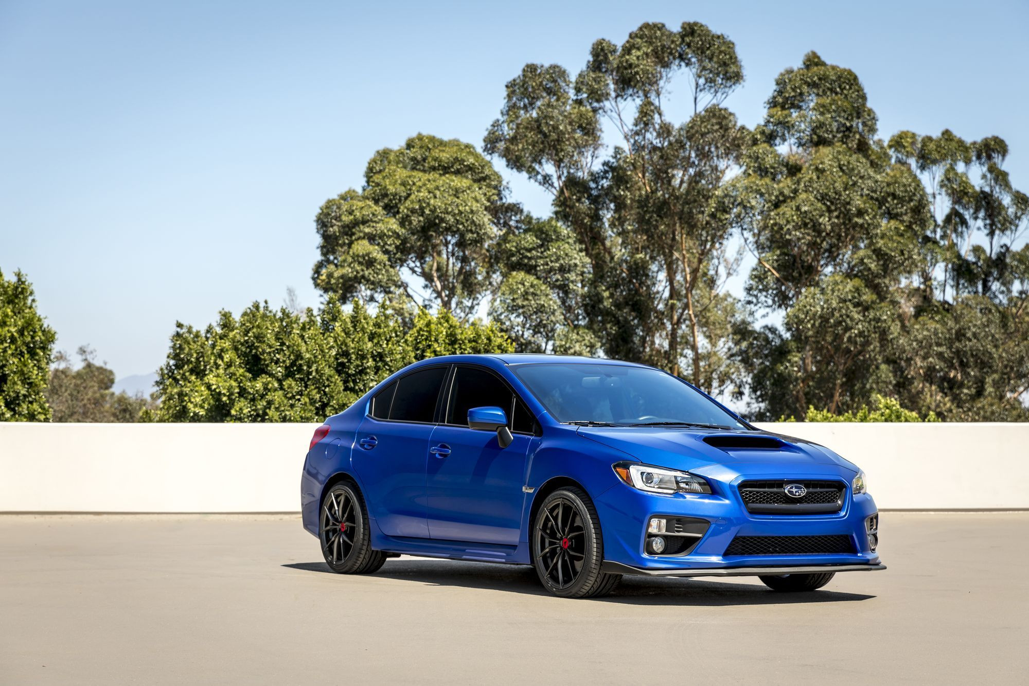 Custom Blue Subaru WRX Side Skirts - Photo by Vorstiner