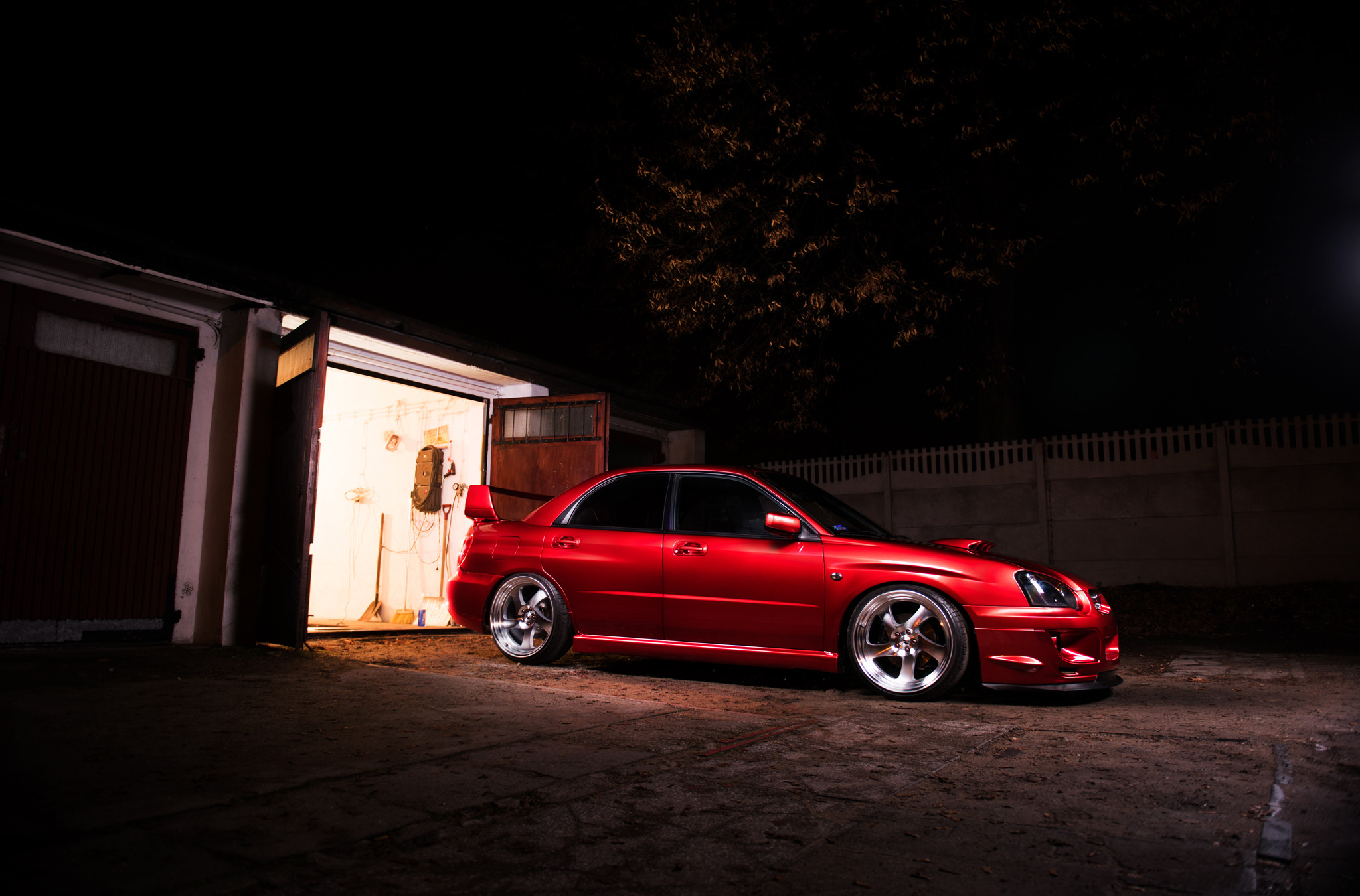 Custom Silver JR Wheels on Red Subaru WRX - Photo by JR Wheels