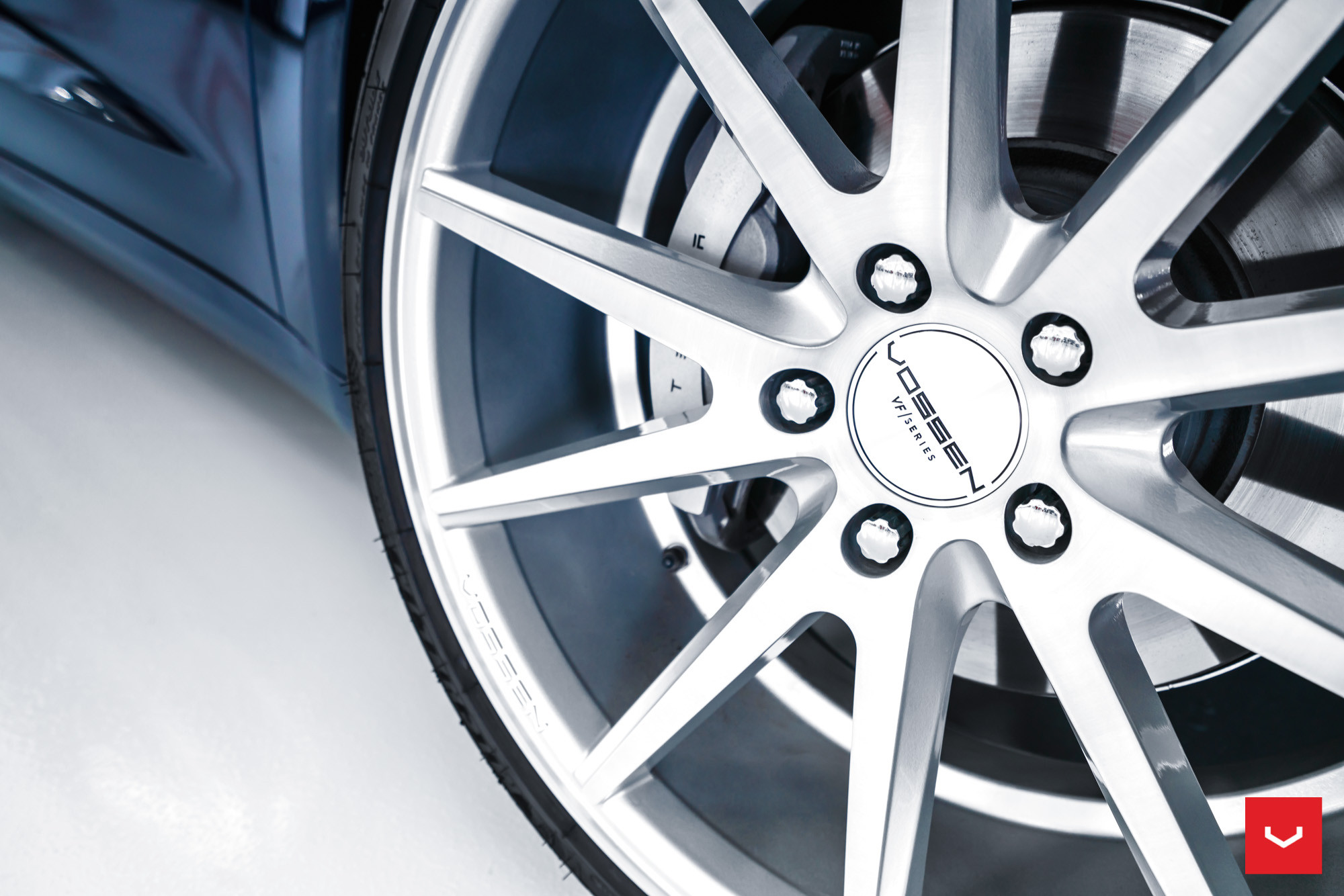 Vossen VF Series Wheels on Blue Tesla Model 3 - Photo by Vossen