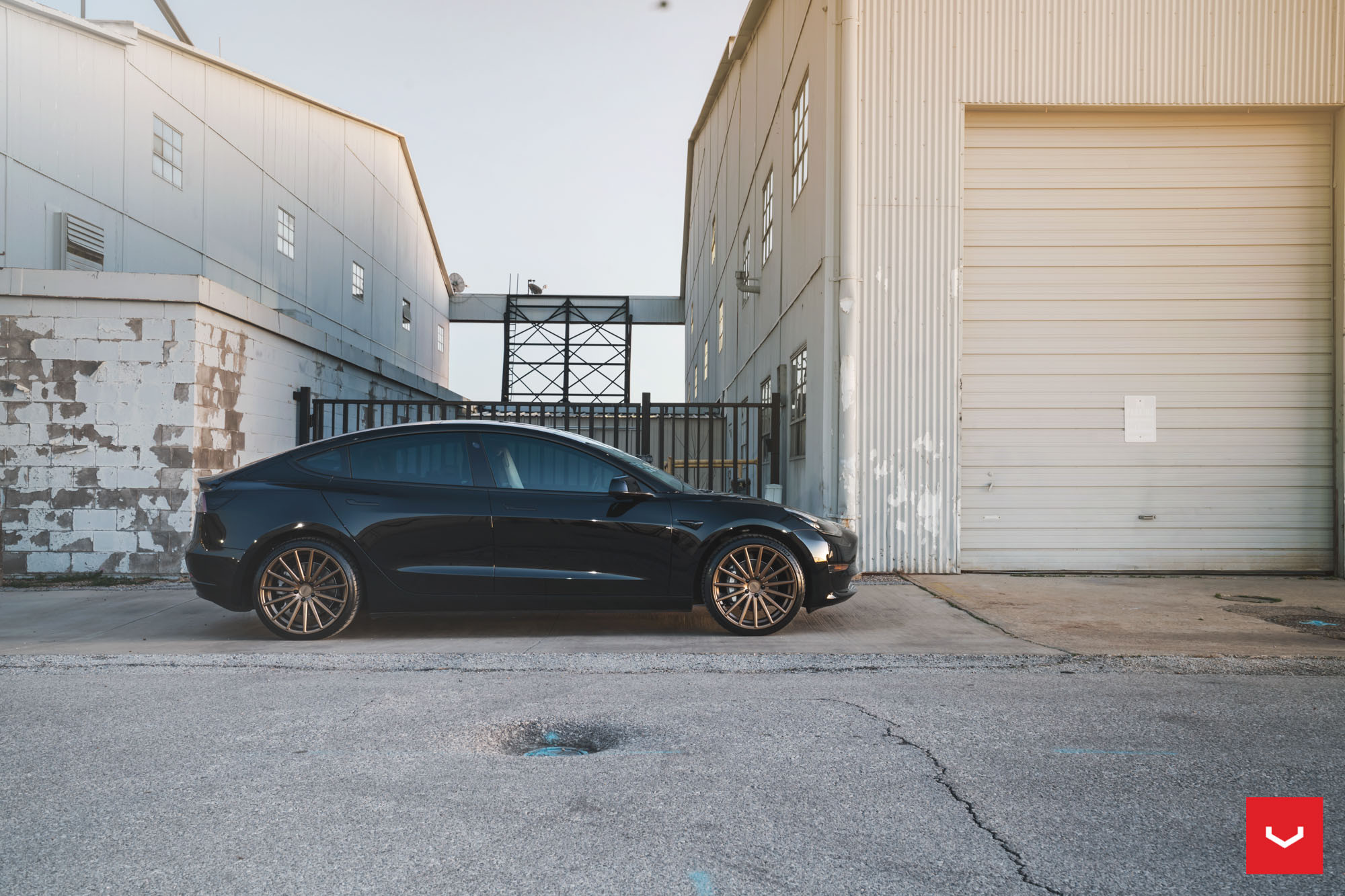 Michelin Tires on Custom Black Tesla Model S - Photo by Vossen