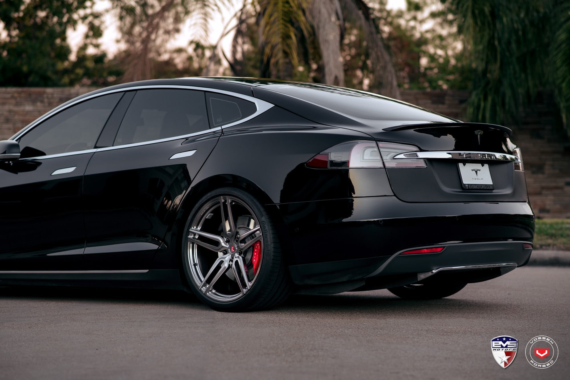 Dark Smoke HC Vossen Rims on Tesla Model S - Photo by Vossen