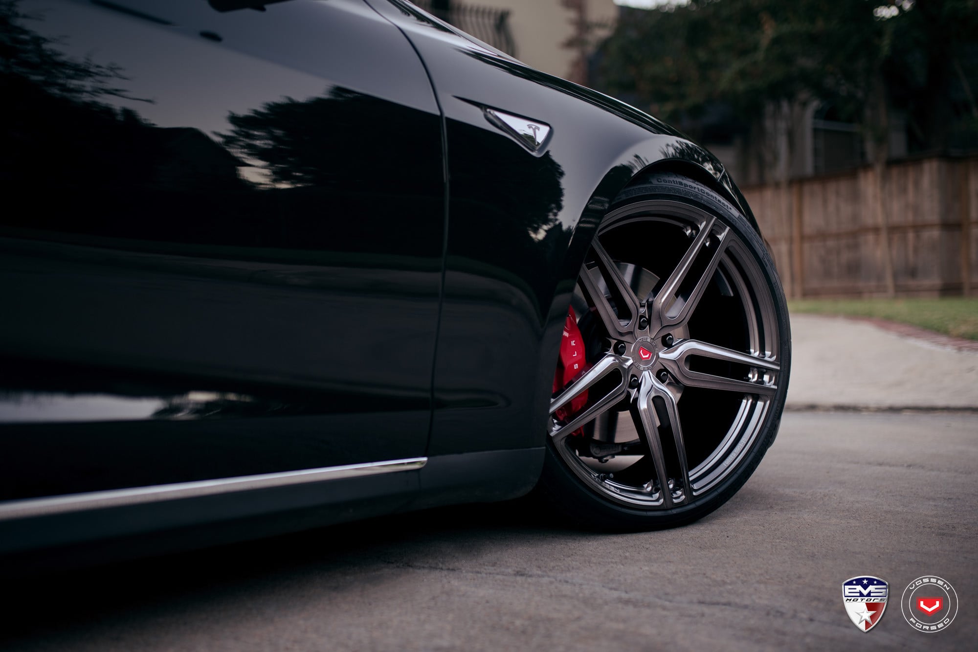 Black Tesla Model S with 21 Inch Vossen Forged Wheels - Photo by Vossen