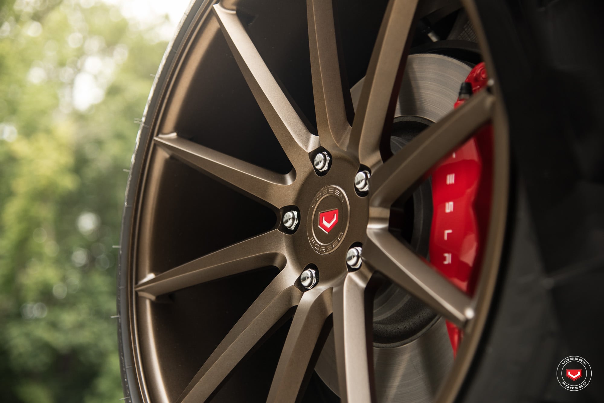 Vossen Forged Wheels with Red Brakes on Tesla Model S - Photo by Vossen