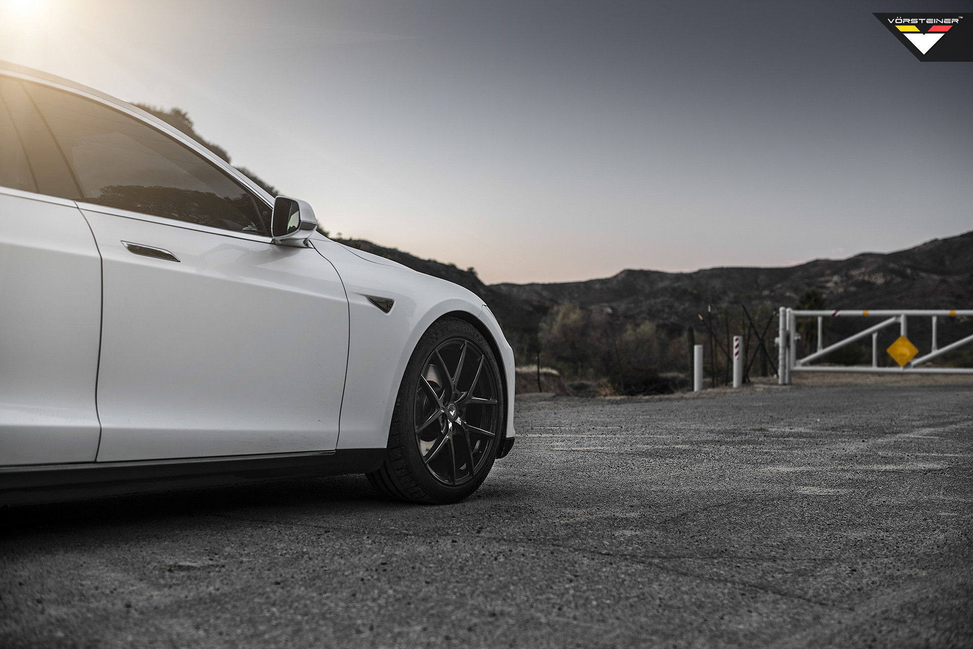 Michelin Tires on Custom White Tesla Model S - Photo by Vorstiner