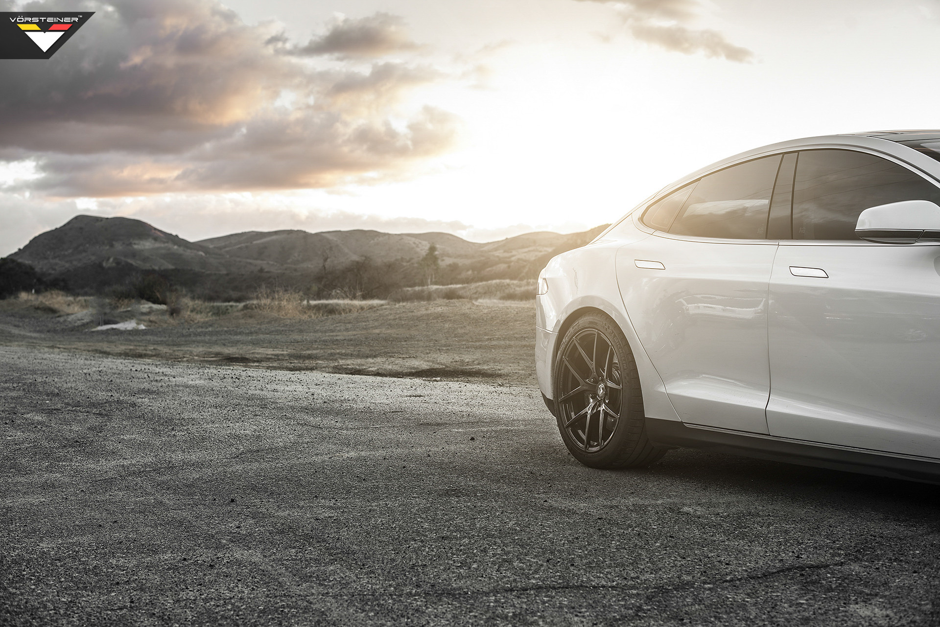 White Tesla Model S on Vorsteiner Wheels - Photo by Vorstiner