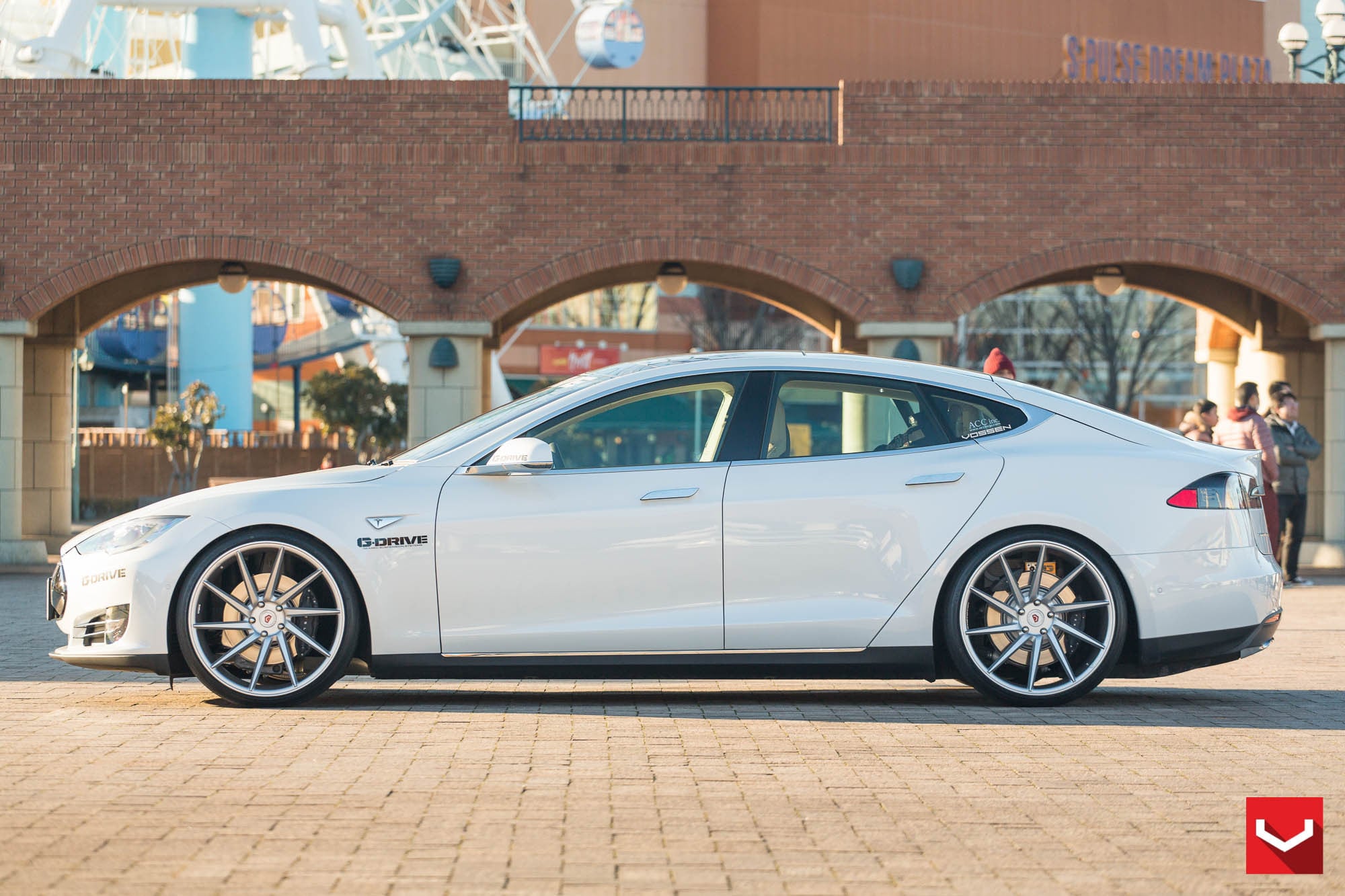Chrome VPS Forged Vossen Rims on White Tesla Model S - Photo by Vossen