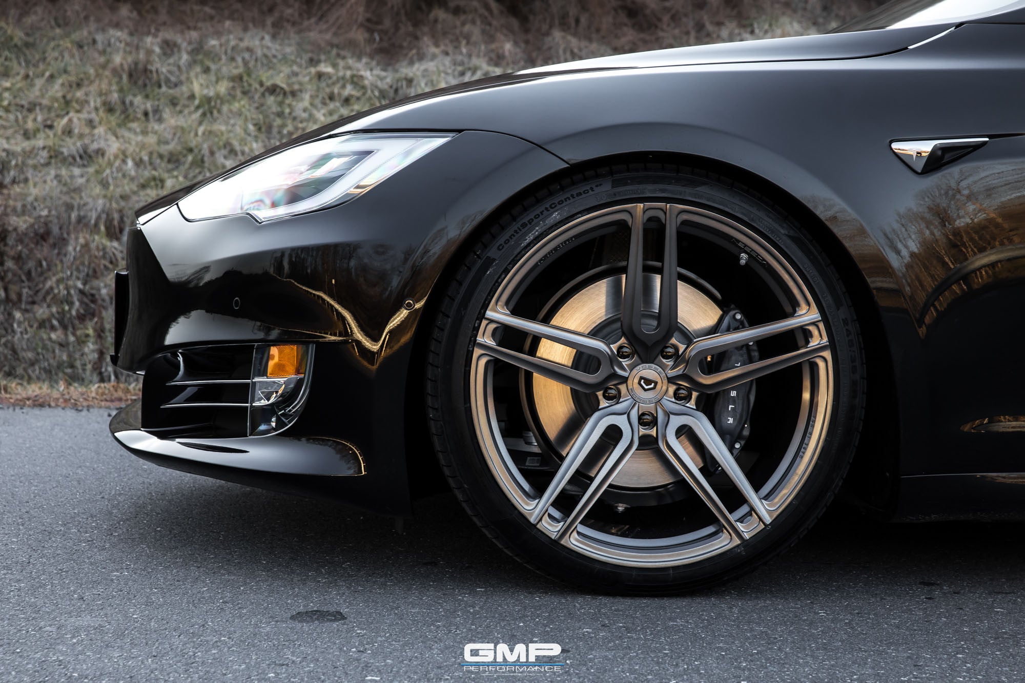 Forged Vossen Wheels on Custom Black Tesla Model S - Photo by Vossen