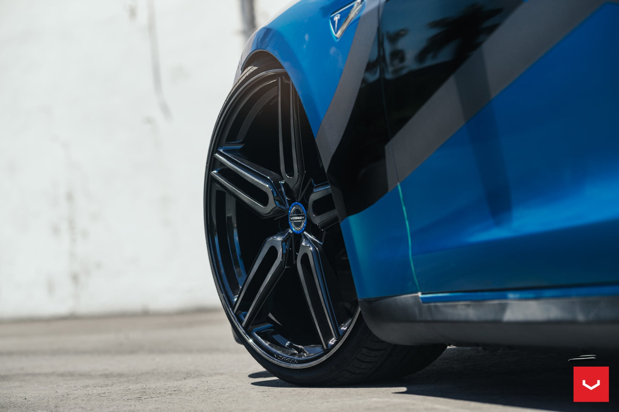 22 Inch Vossen Wheels on Custom Painted Tesla Model S - Photo by Vossen